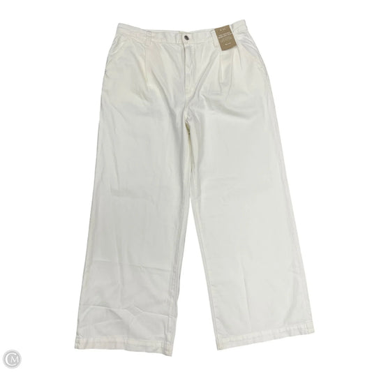 Jeans Wide Leg By Madewell In White Denim, Size: 14