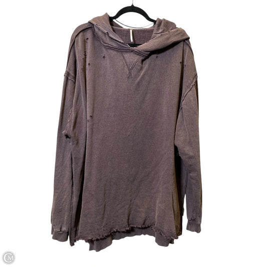 Sweatshirt Hoodie By Free People In Purple, Size: L
