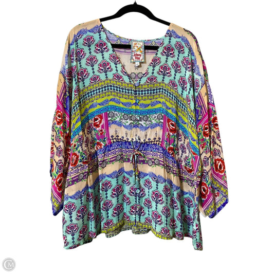 Top 3/4 Sleeve By Johnny Was In Multi-colored, Size: Xl