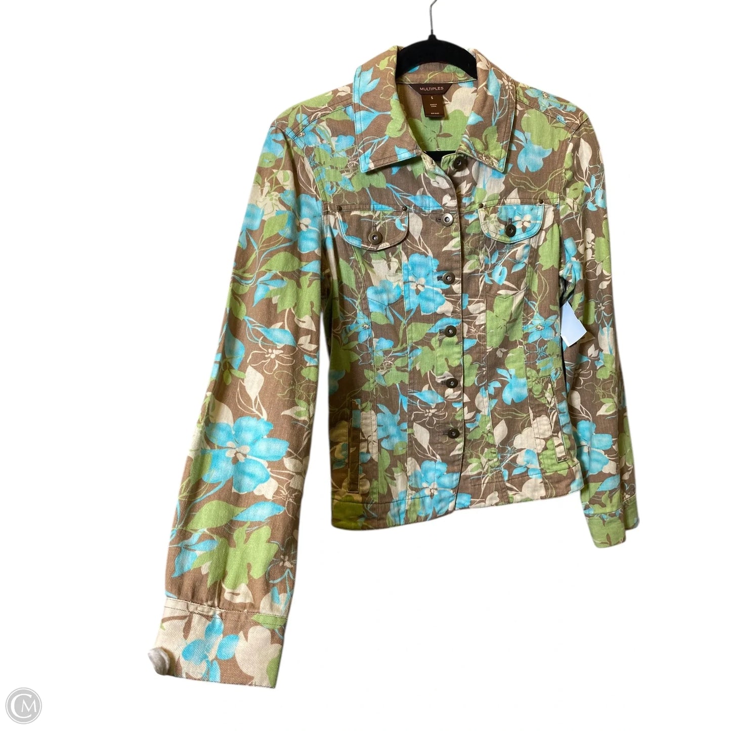 Jacket Denim By Multiples In Floral Print, Size: S
