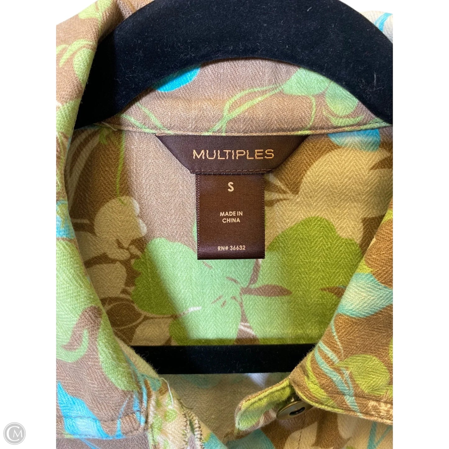 Jacket Denim By Multiples In Floral Print, Size: S