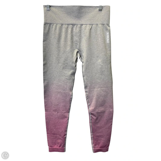 Athletic Leggings Capris By Gym Shark In Grey & Pink, Size: L