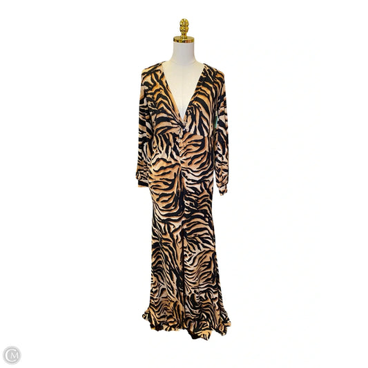 Dress Casual Maxi By Fashion Nova In Animal Print, Size: L