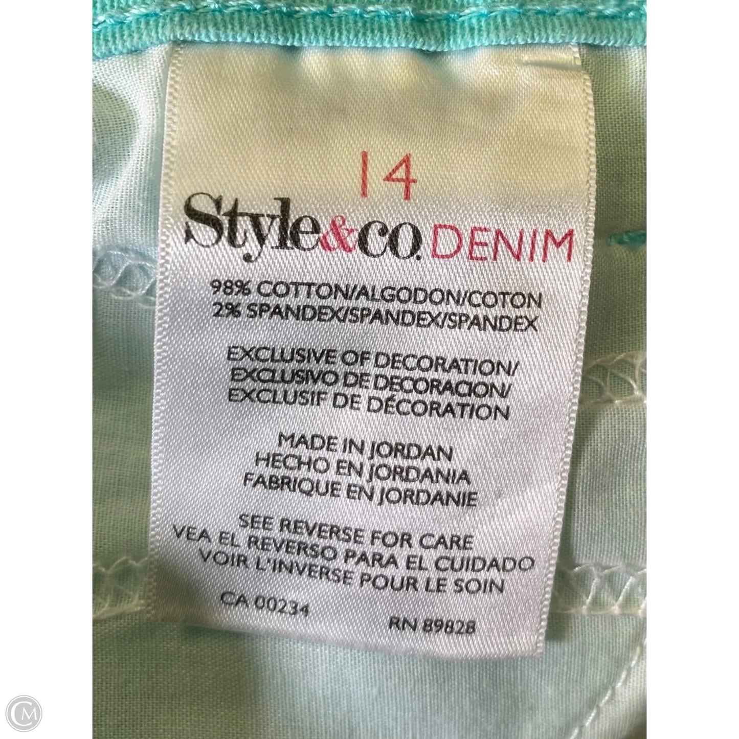 Jeans Cropped By Style And Company In Aqua, Size: 14