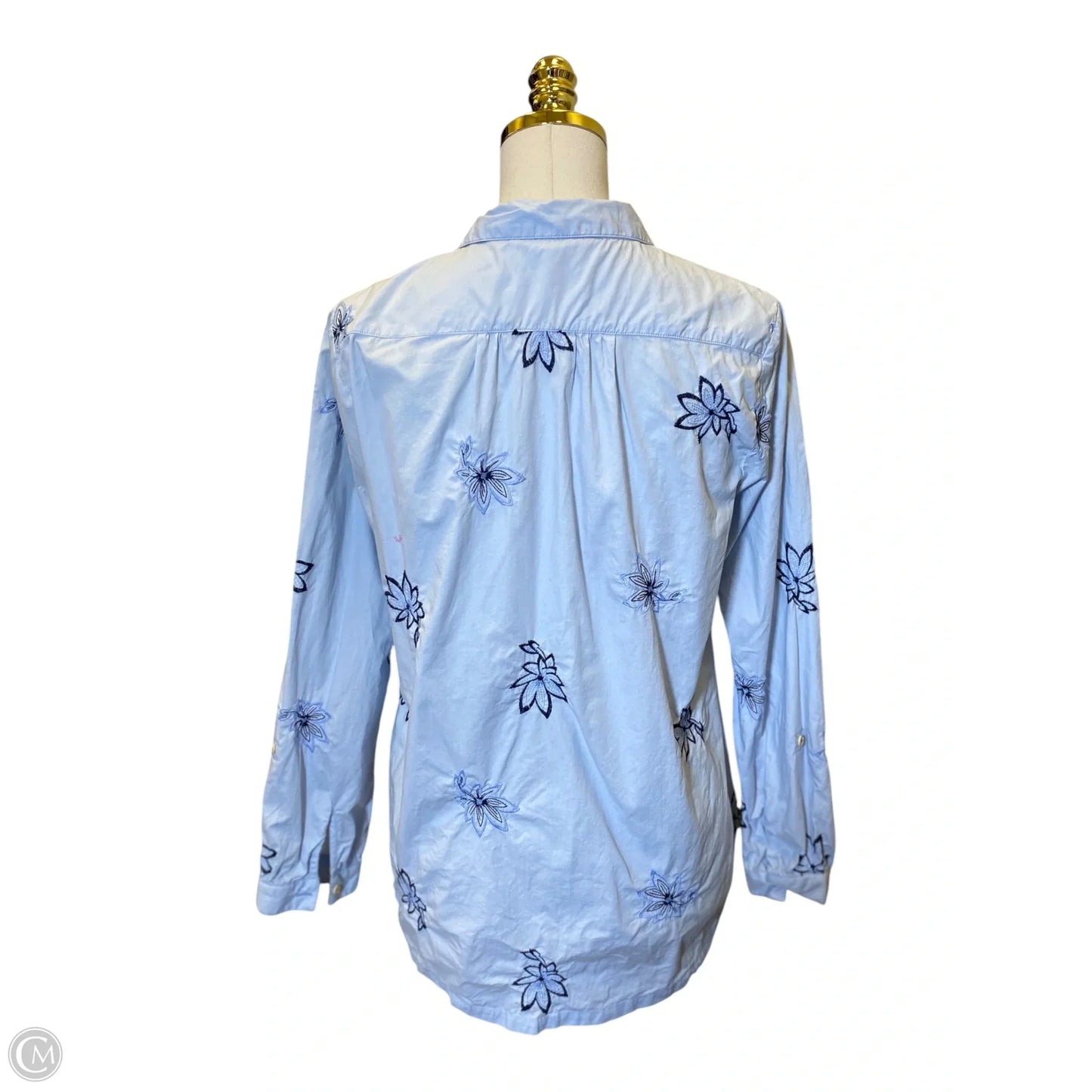 Blouse Long Sleeve By Clothes Mentor In Blue, Size: M