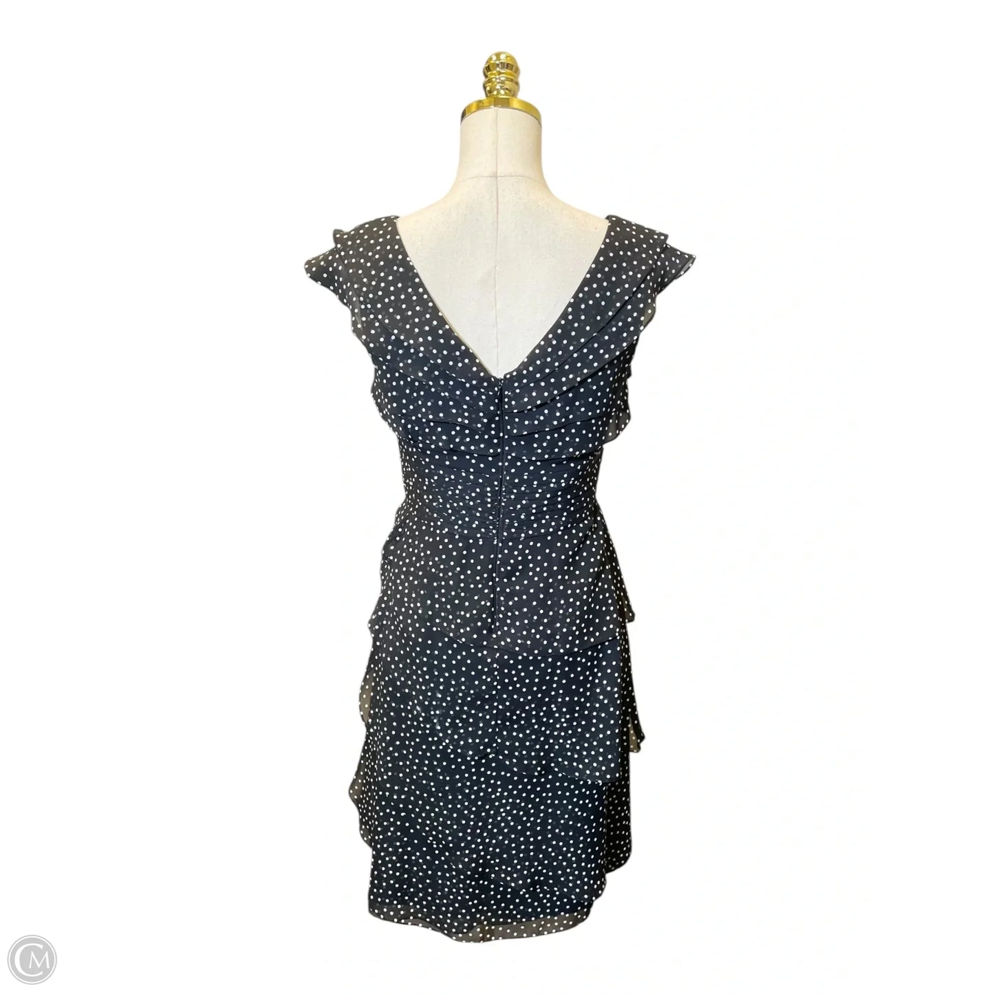Dress Casual Midi By Adrianna Papell In Polkadot Pattern, Size: 6