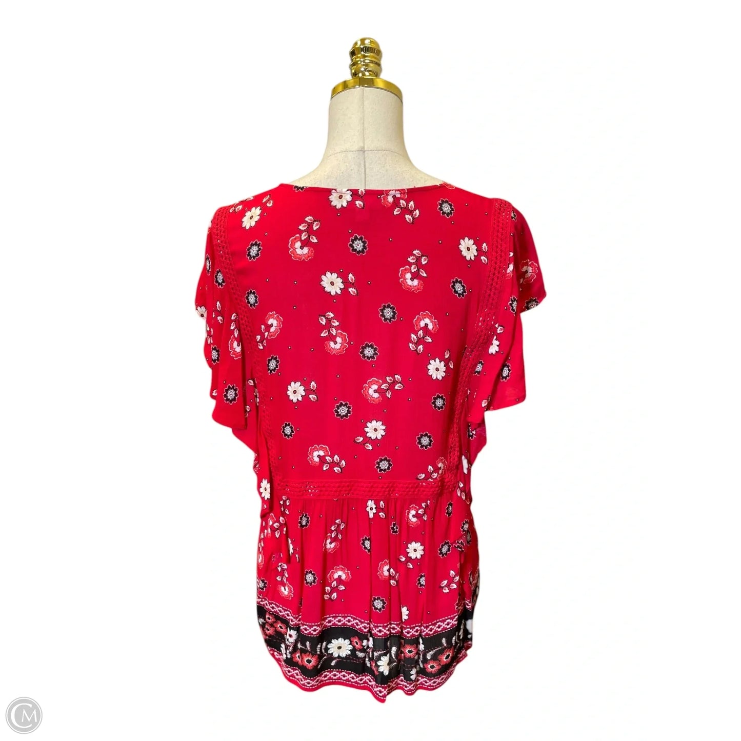 Blouse Short Sleeve By J. Jill In Red, Size: S