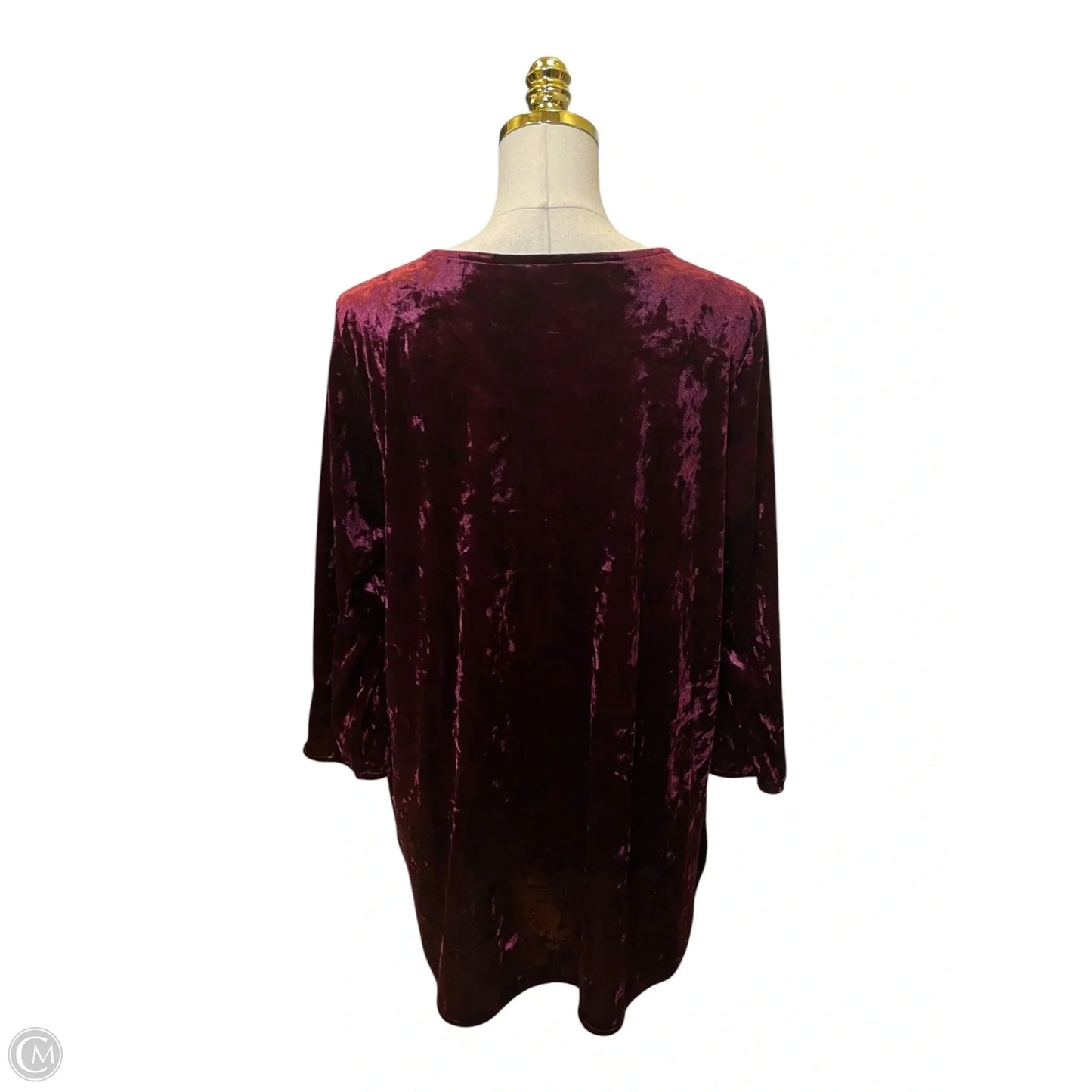 Blouse 3/4 Sleeve By Andree By Unit In Maroon, Size: M