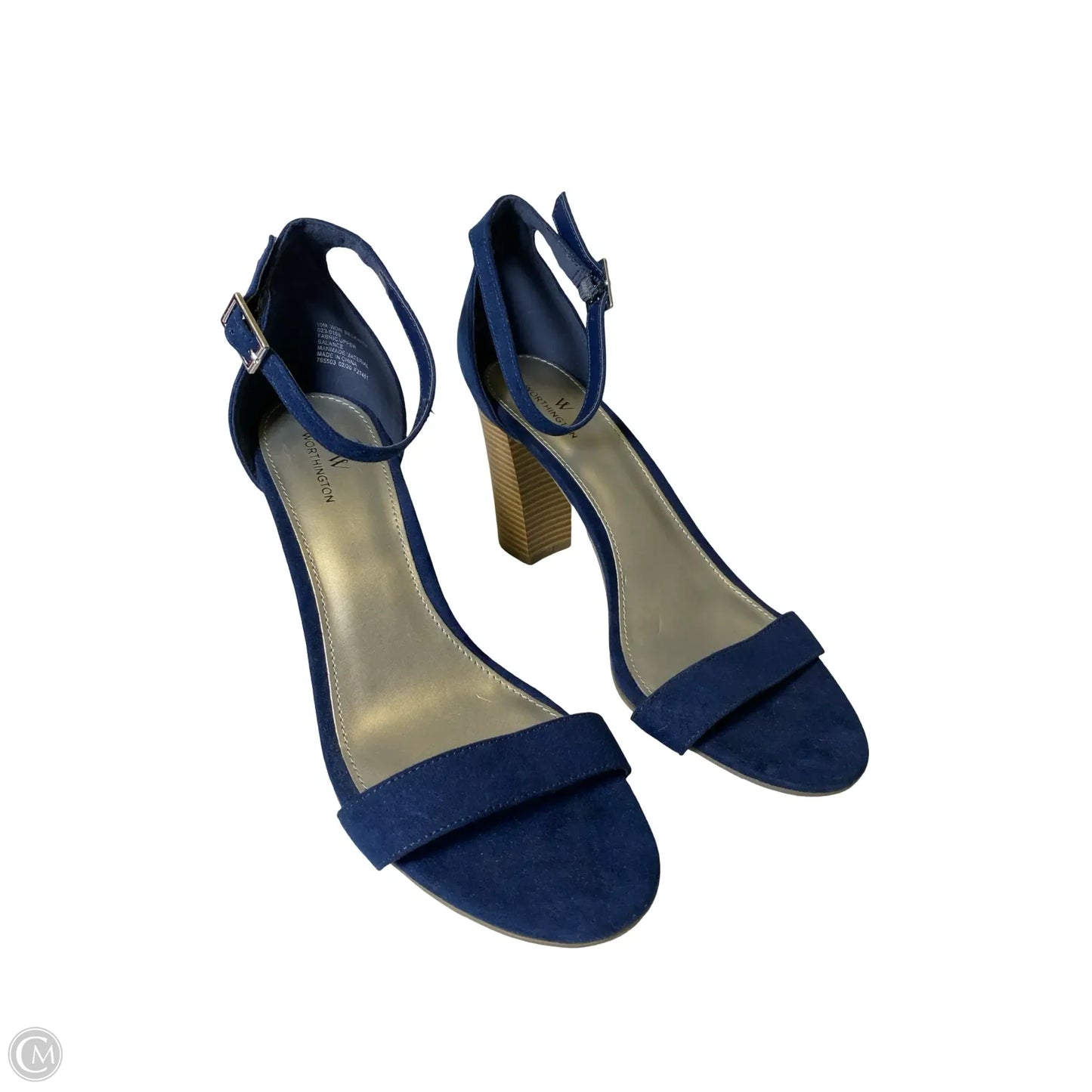 Sandals Heels Block By Worthington In Blue, Size: 10
