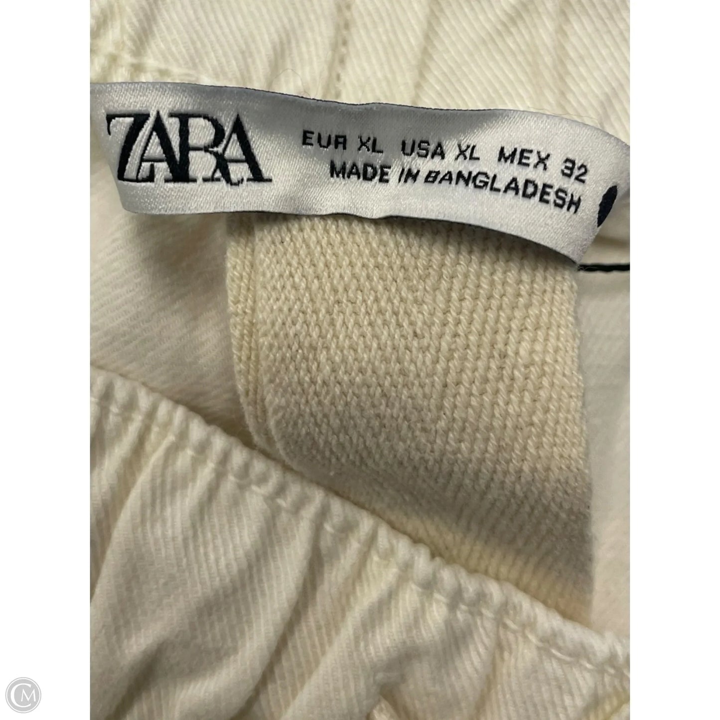 Pants Cropped By Zara In Cream, Size: Xl