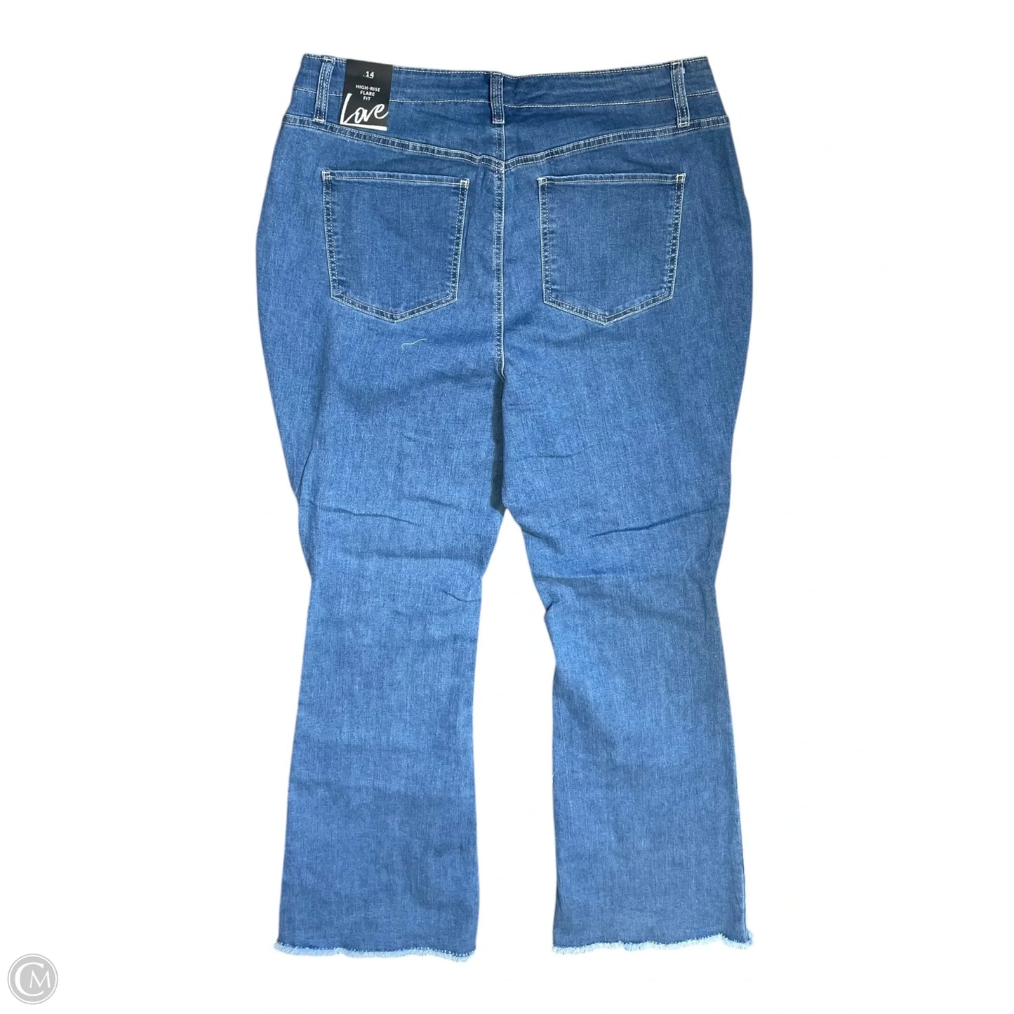 Jeans Flared By Ymi In Blue Denim, Size: 14