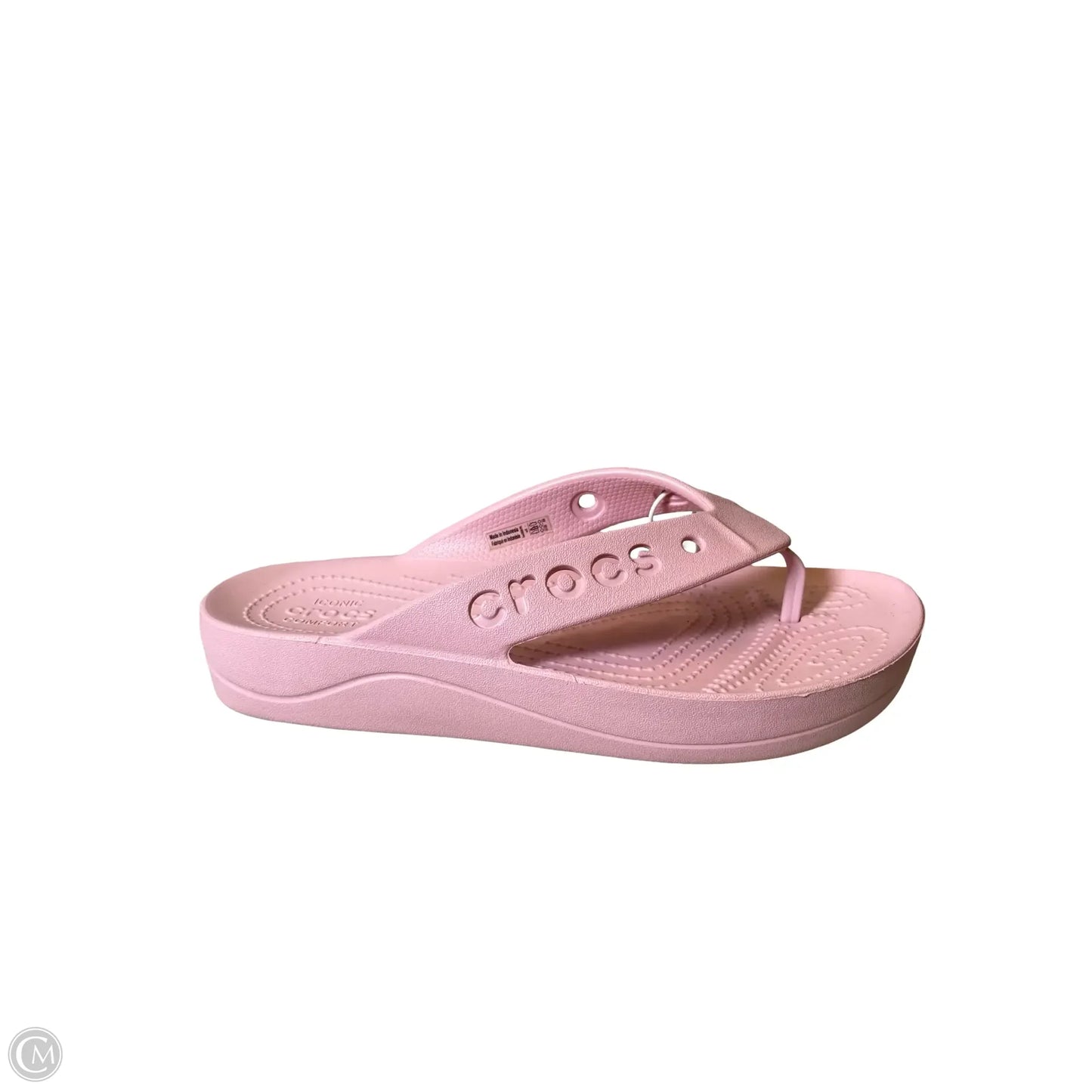 Sandals Flats By Crocs In Pink, Size: 8