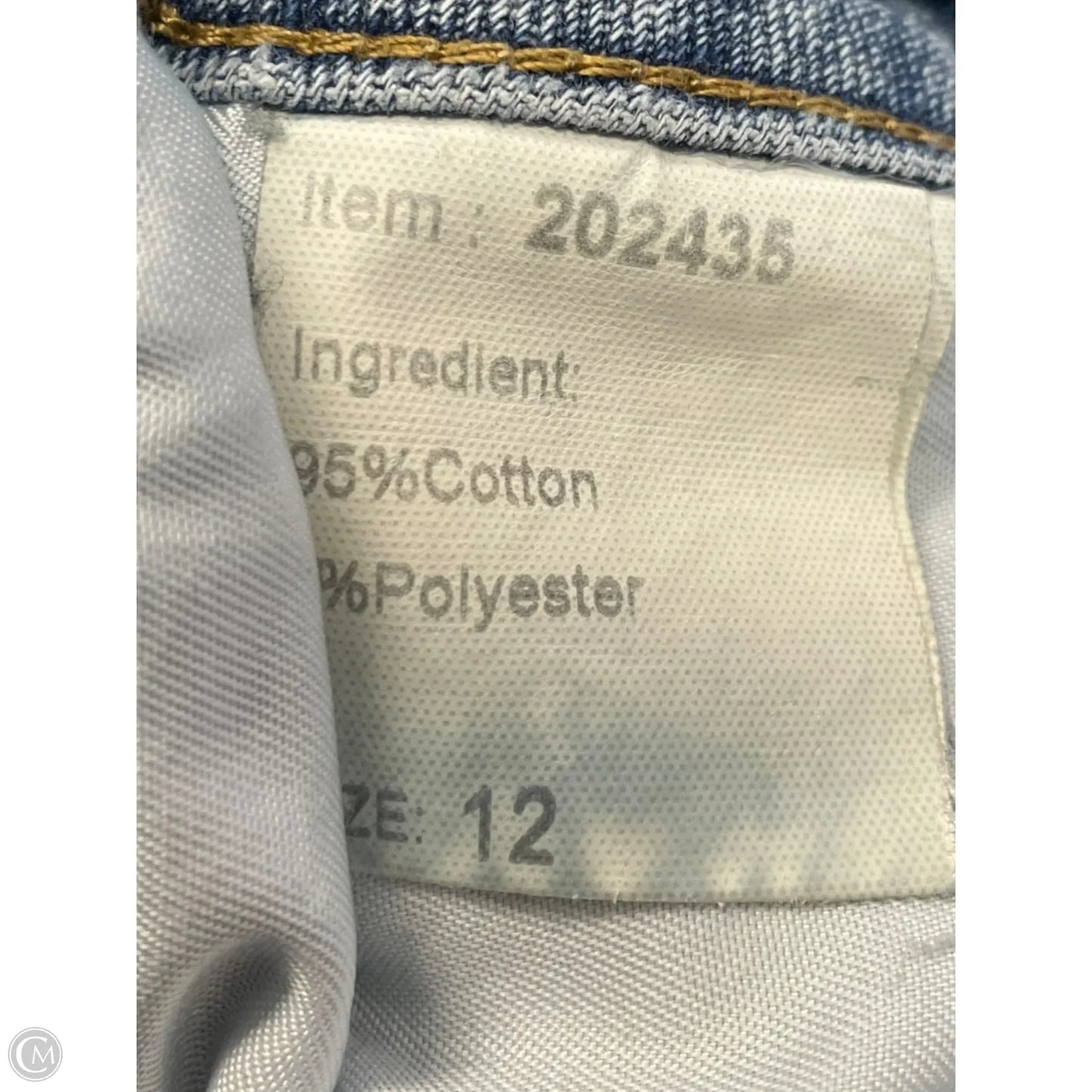 Jeans Straight By Clothes Mentor In Blue Denim, Size: 12