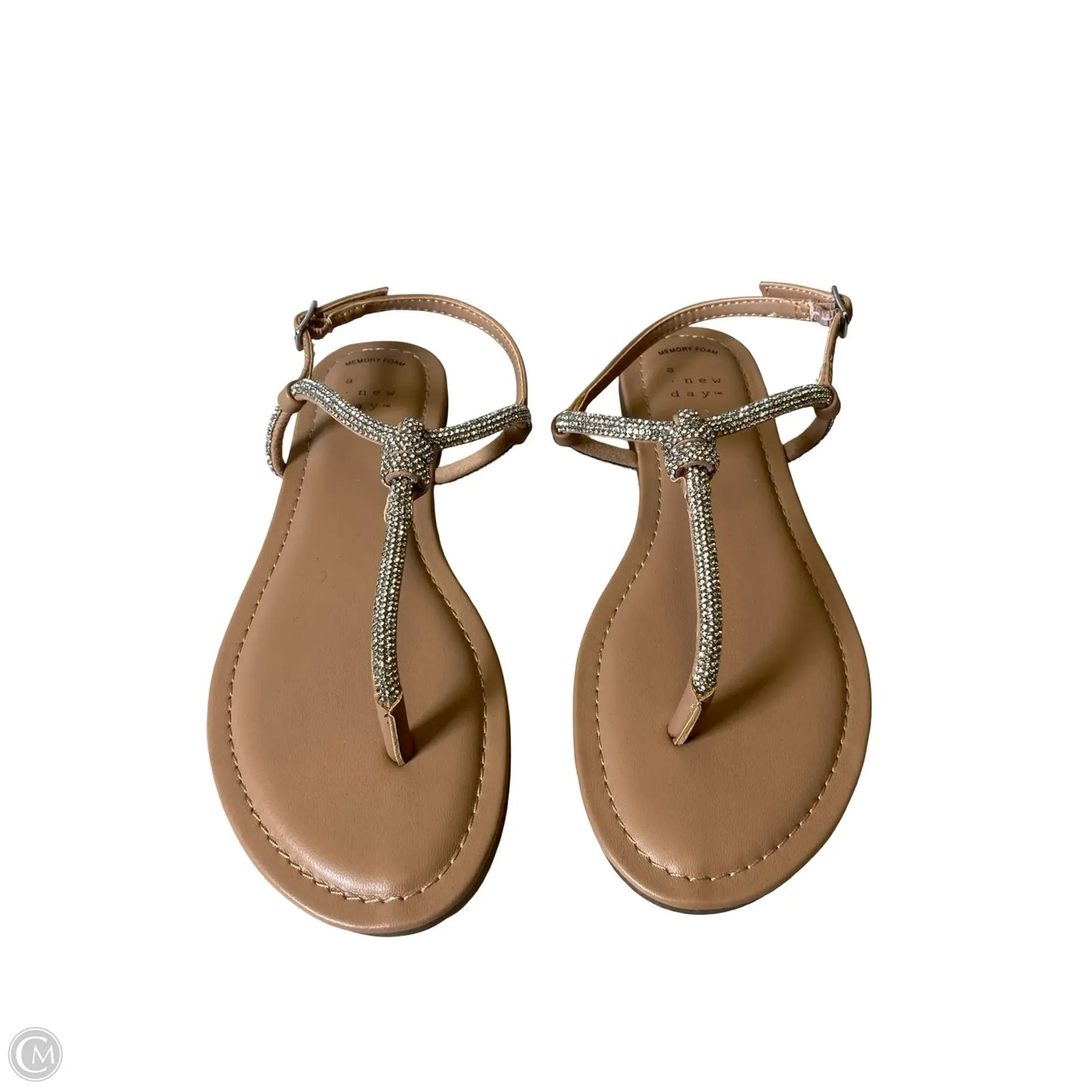 Sandals Flats By A New Day In Brown & Silver, Size: 6.5