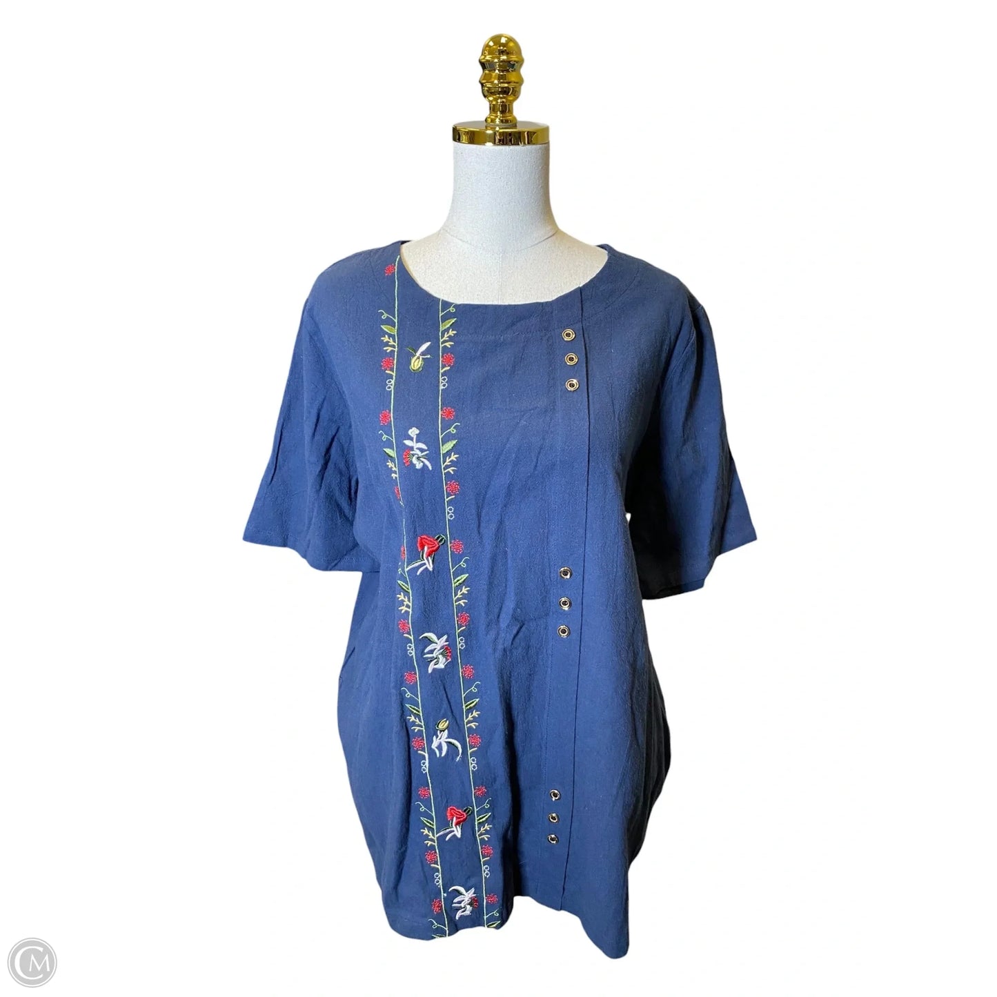 Skirt Midi By Clothes Mentor In Blue, Size: 3x