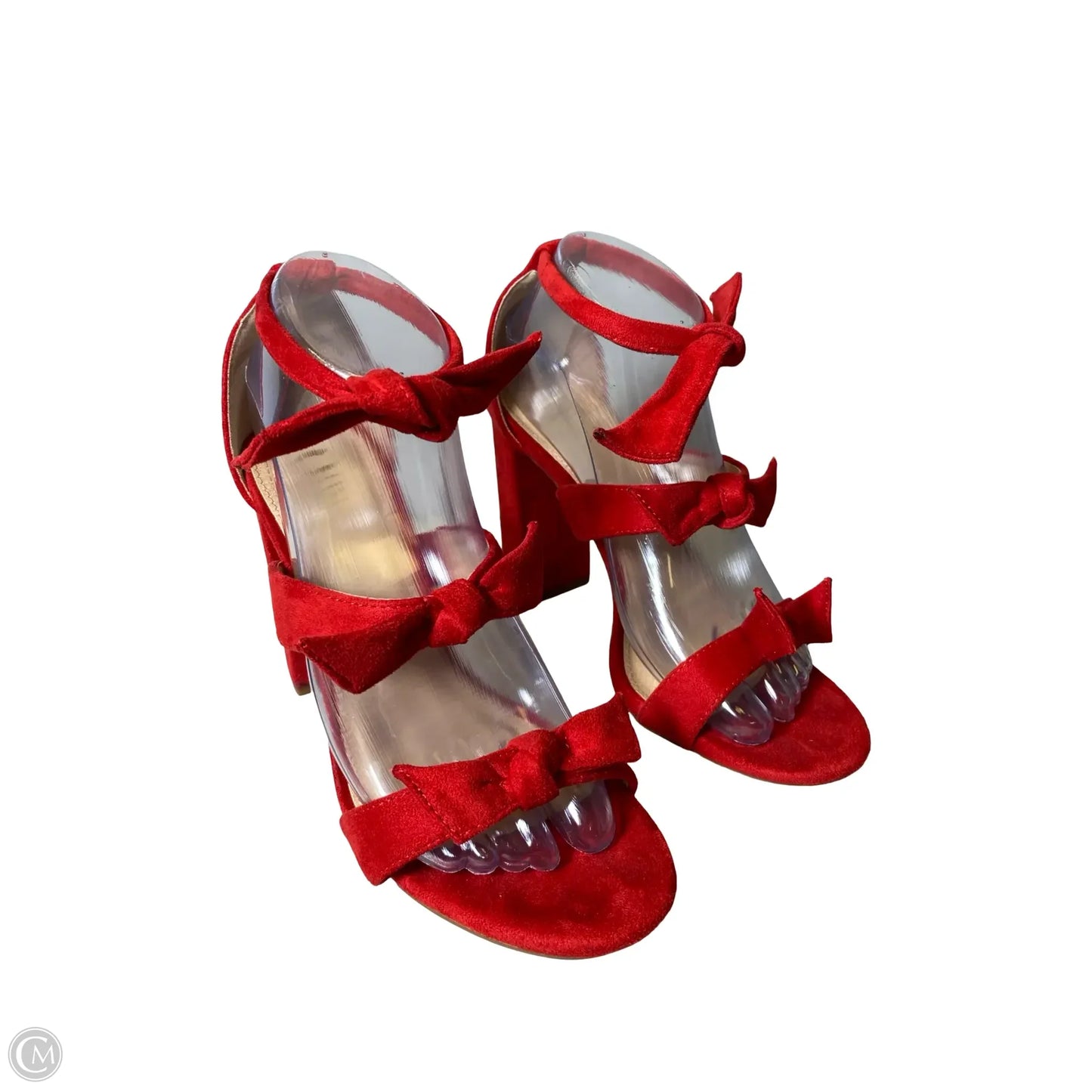 Sandals Heels Block By Clothes Mentor In Red, Size: 8