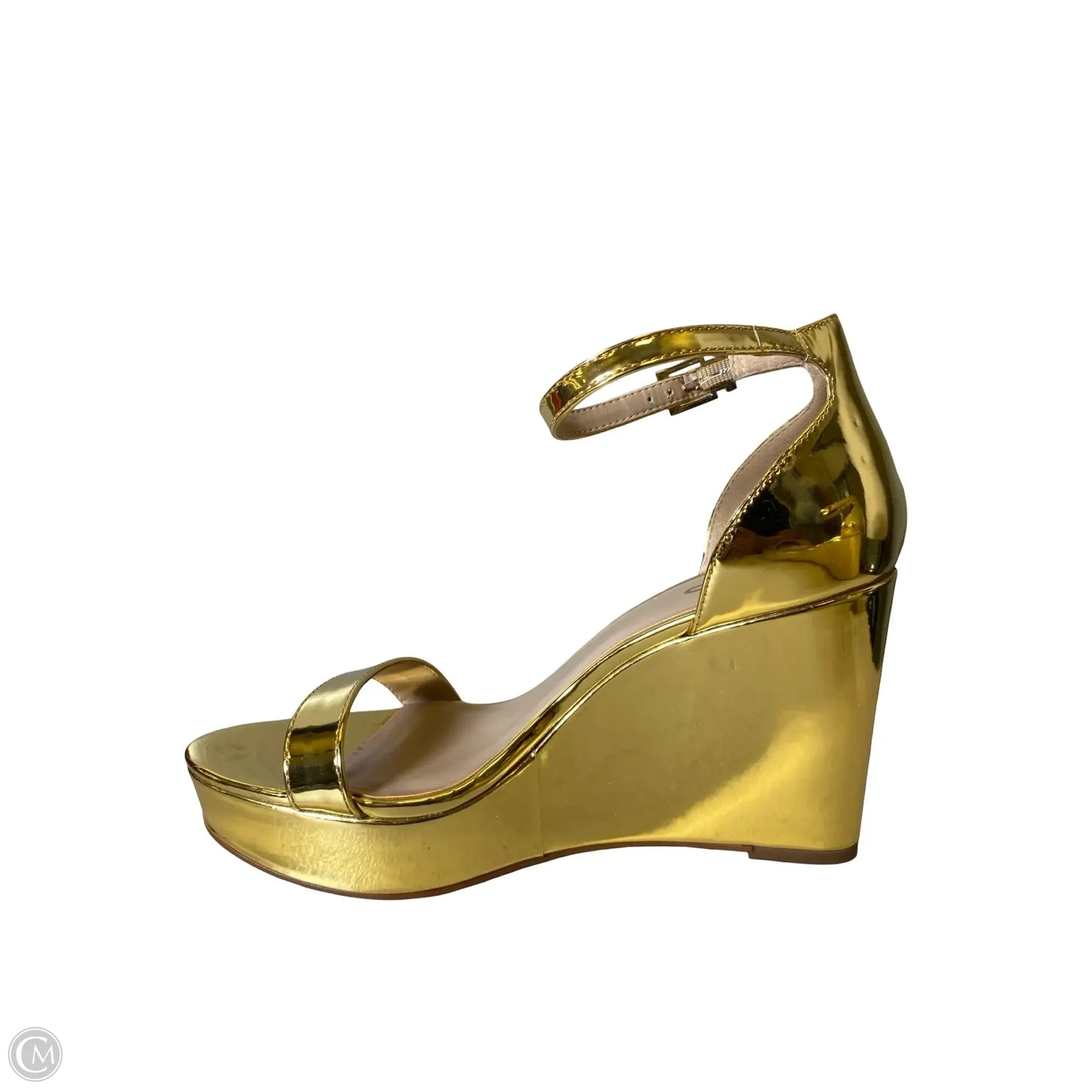 Sandals Heels Wedge By Mix No 6 In Gold, Size: 8.5