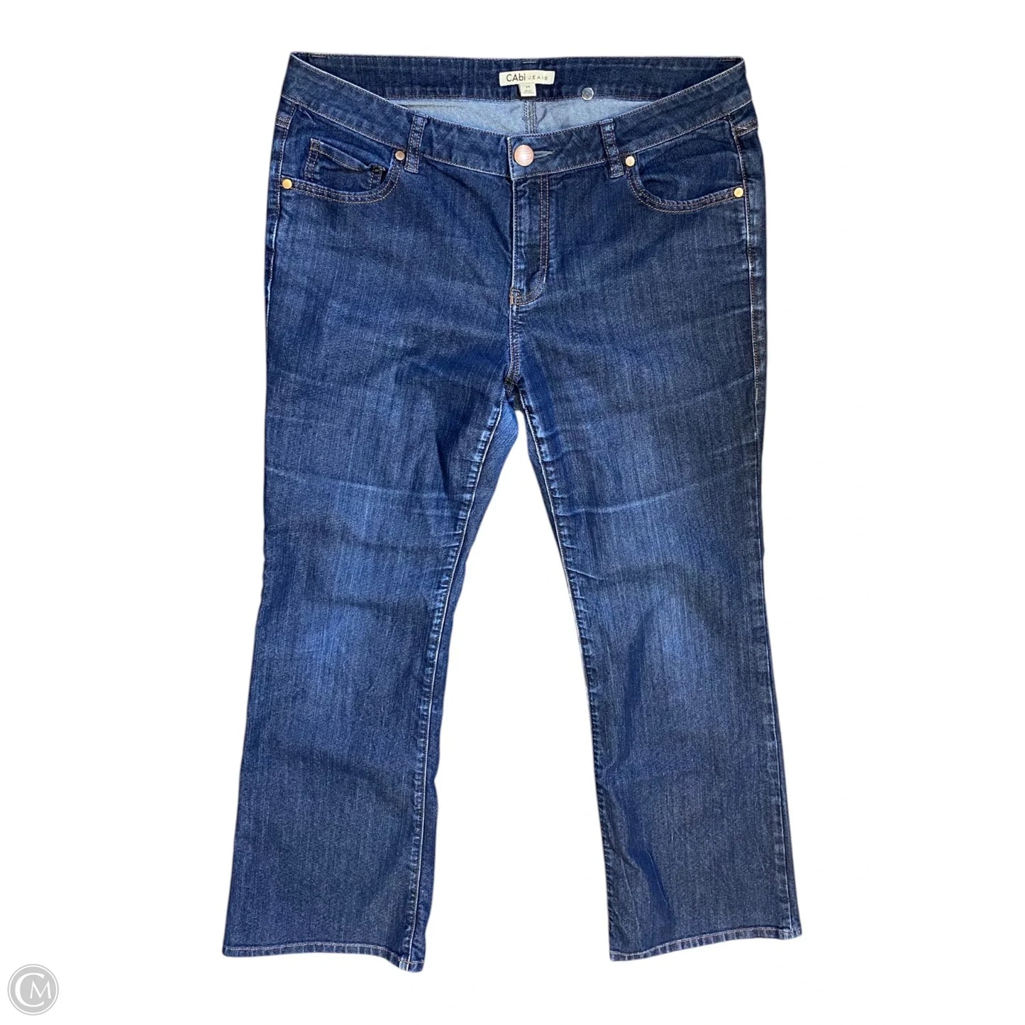 Jeans Flared By Cabi In Blue Denim, Size: 14