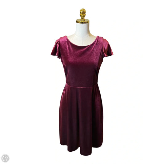Dress Casual Midi By London Times In Maroon, Size: 4