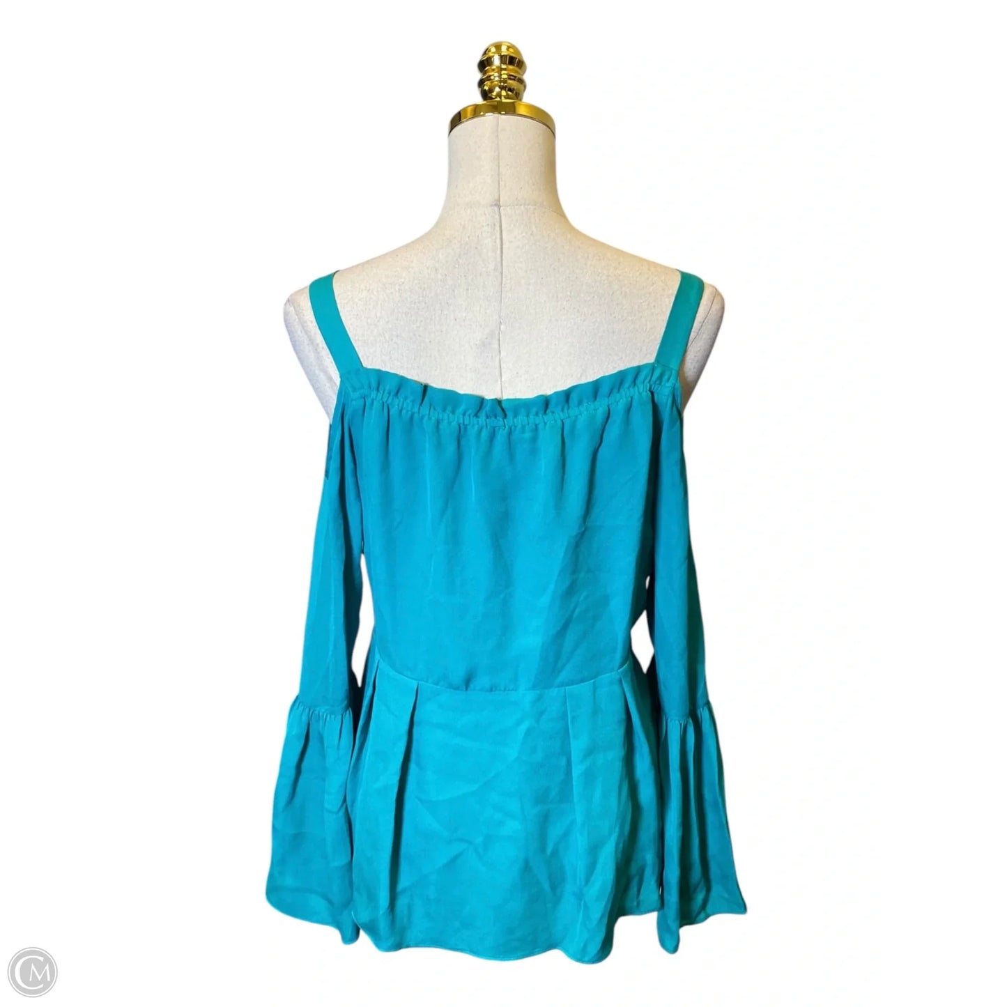 Blouse Long Sleeve By Nicole Miller In Teal, Size: S
