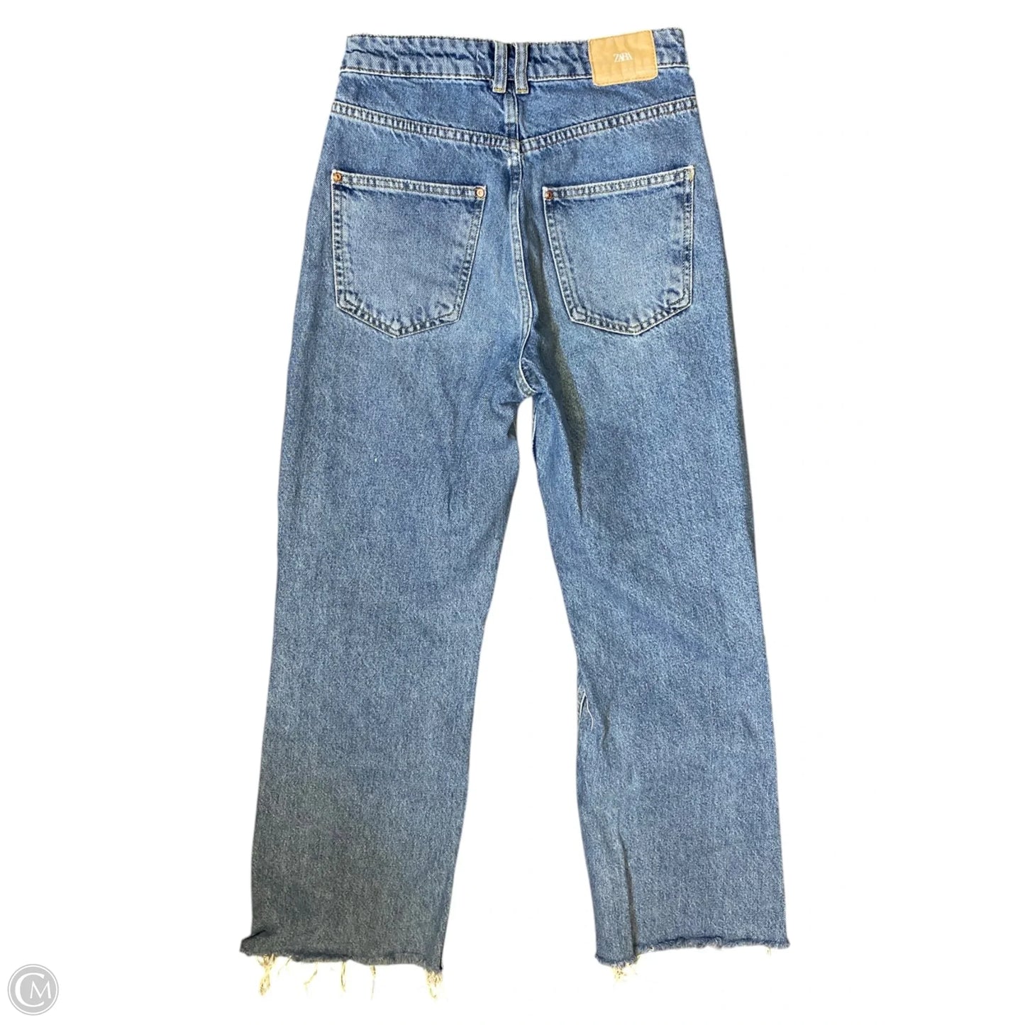 Jeans Straight By Zara In Blue Denim, Size: 4