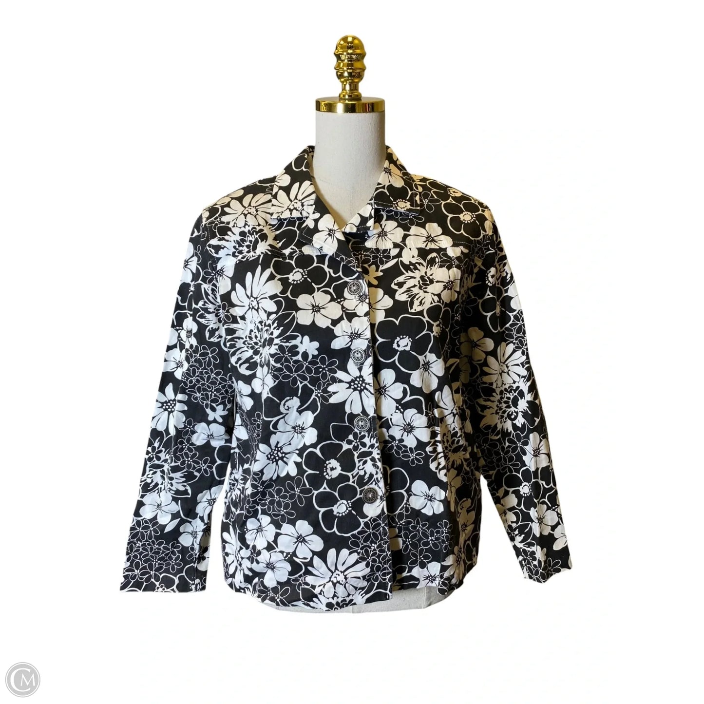 Jacket Other By Clothes Mentor In Black & White, Size: L