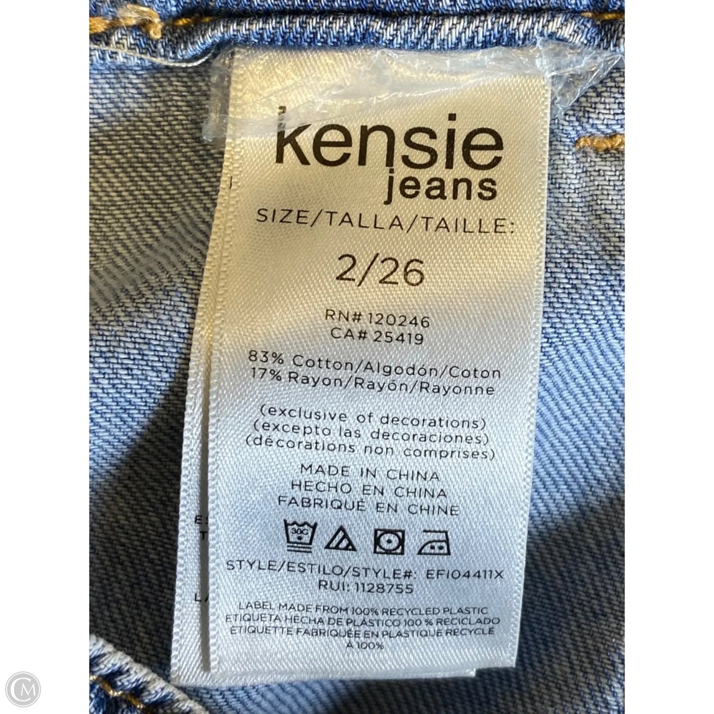 Jeans Straight By Kensie In Blue Denim, Size: 2