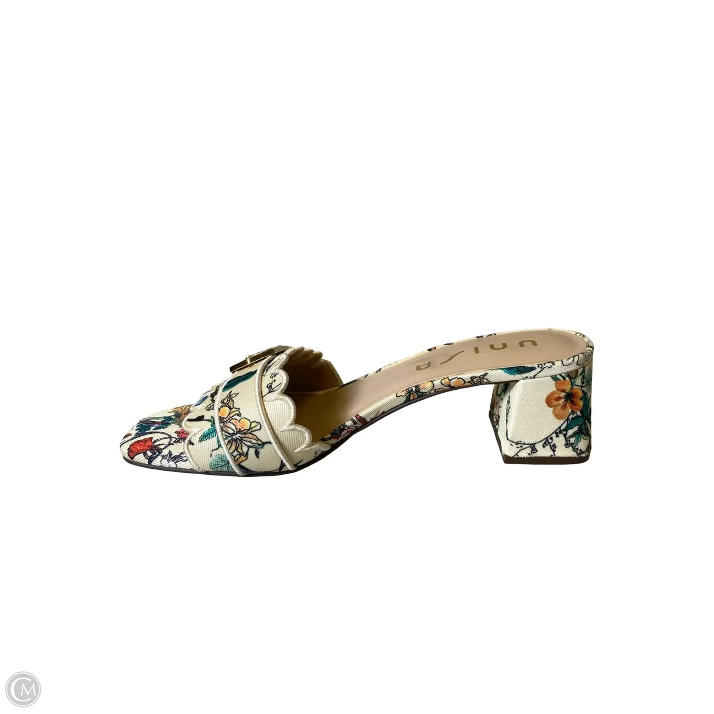 Sandals Heels Block By Unisa In Floral Print, Size: 9