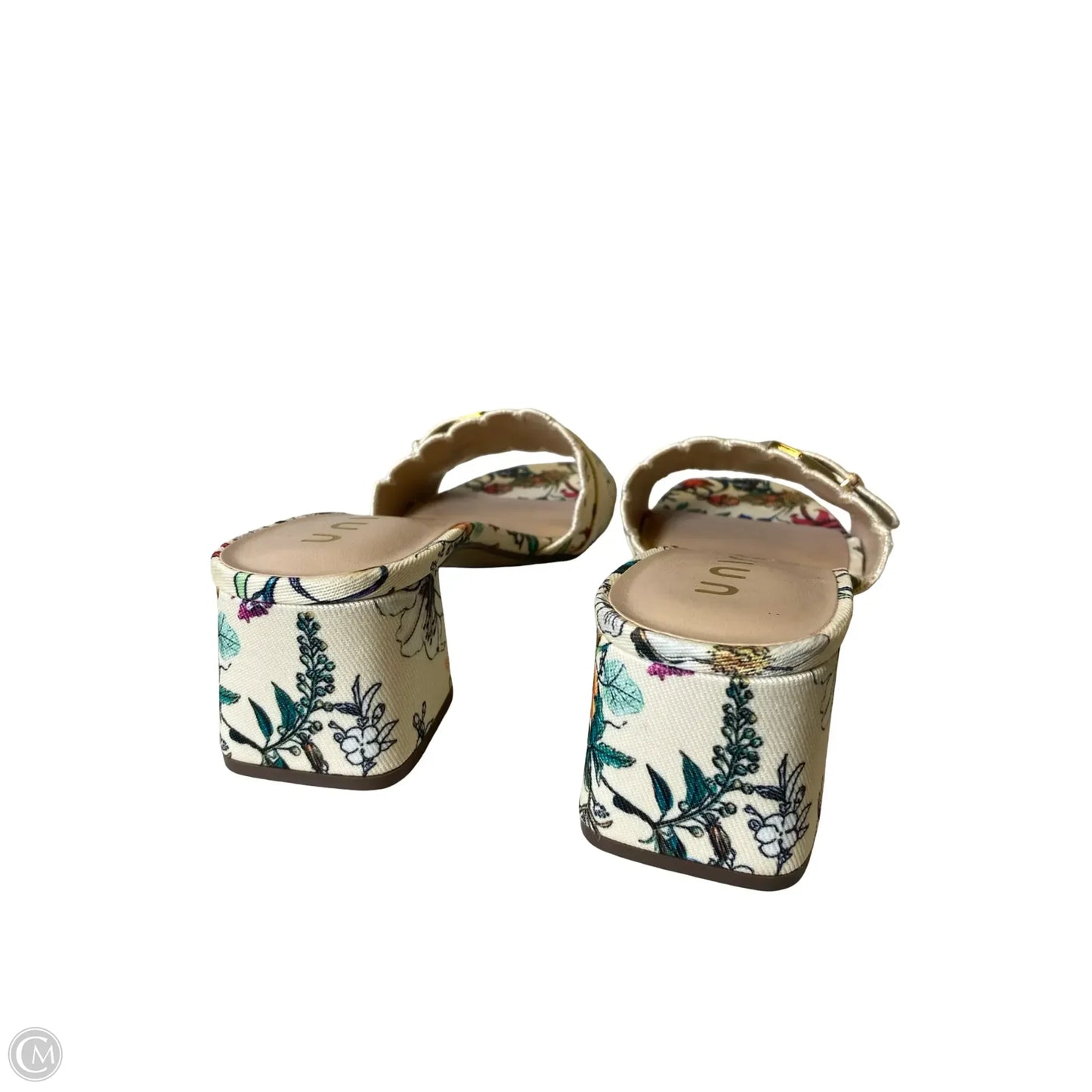 Sandals Heels Block By Unisa In Floral Print, Size: 9
