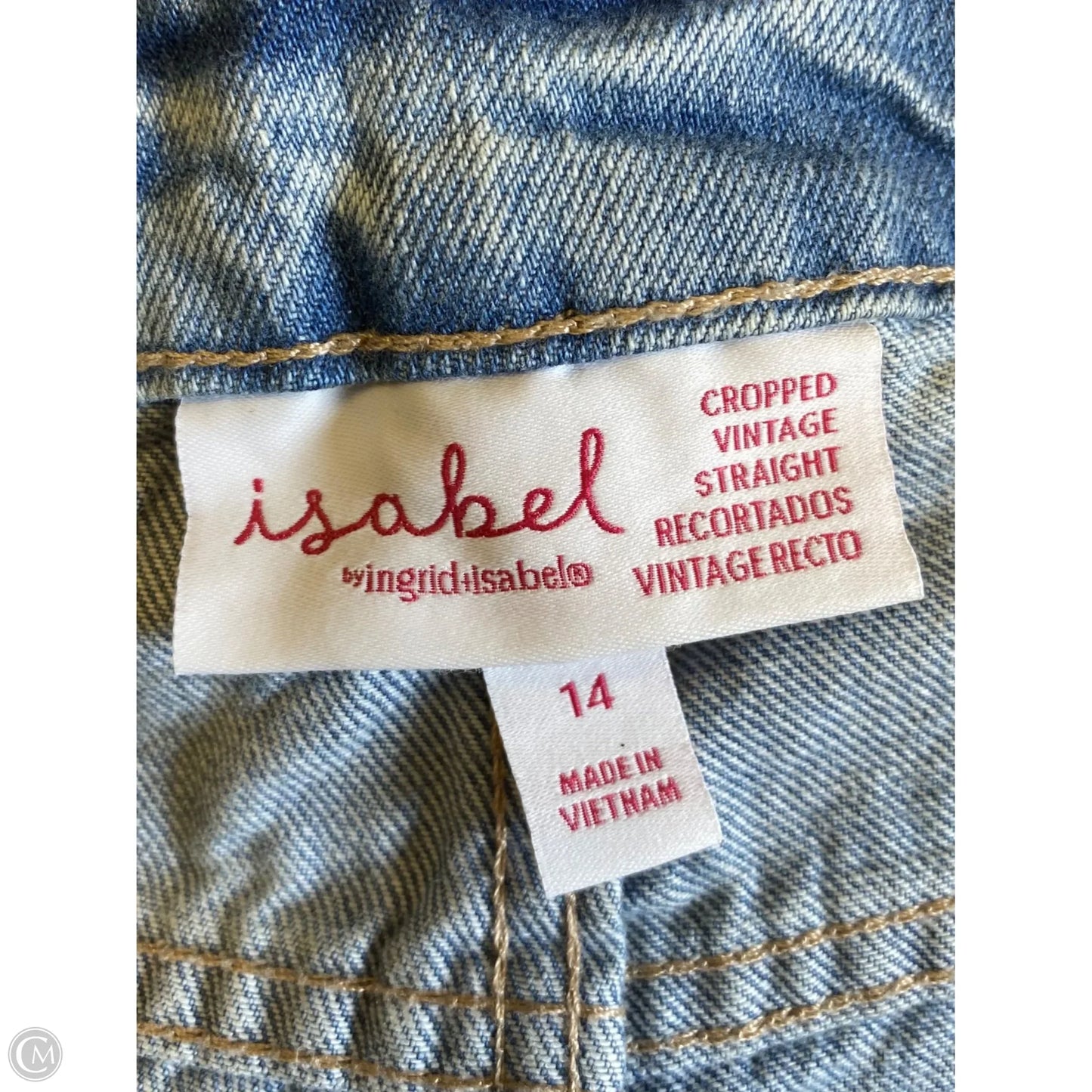 Jeans Straight By Ingrid & Isabel In Blue Denim, Size: 14