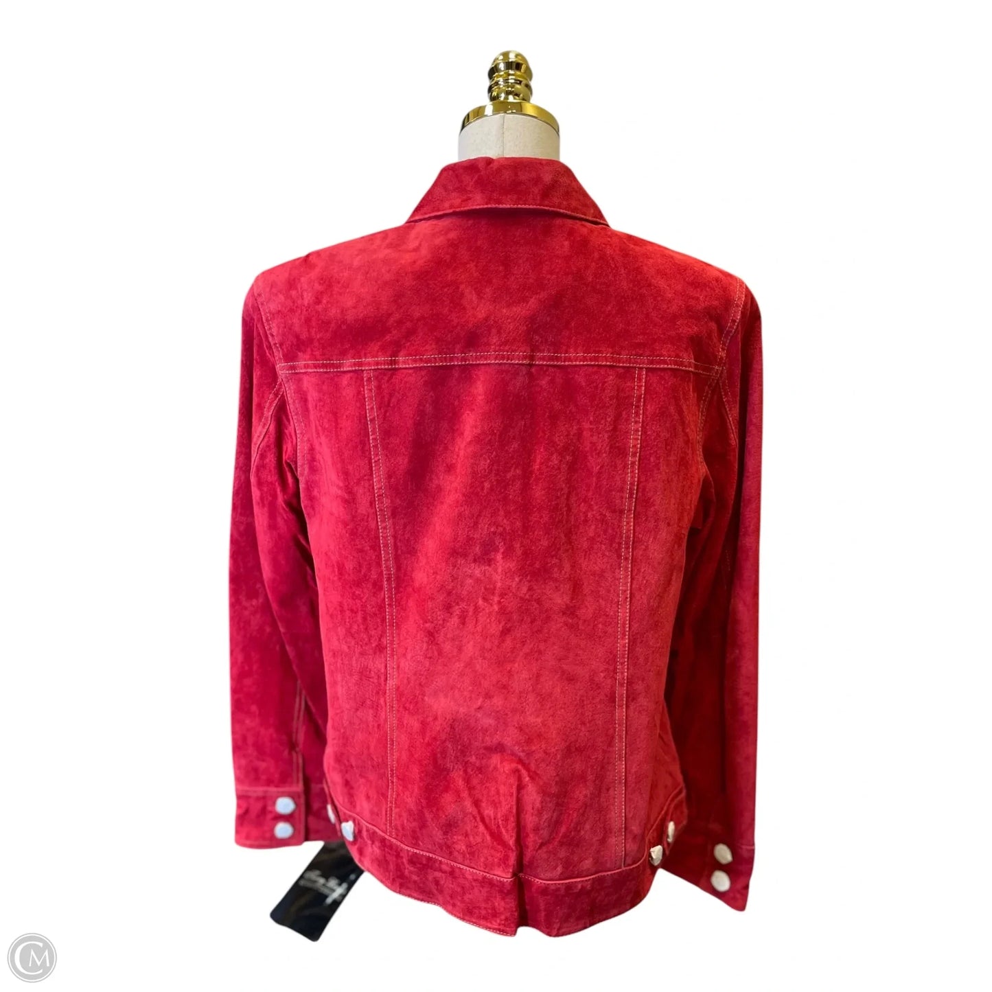 Jacket Leather By Clothes Mentor In Red, Size: M