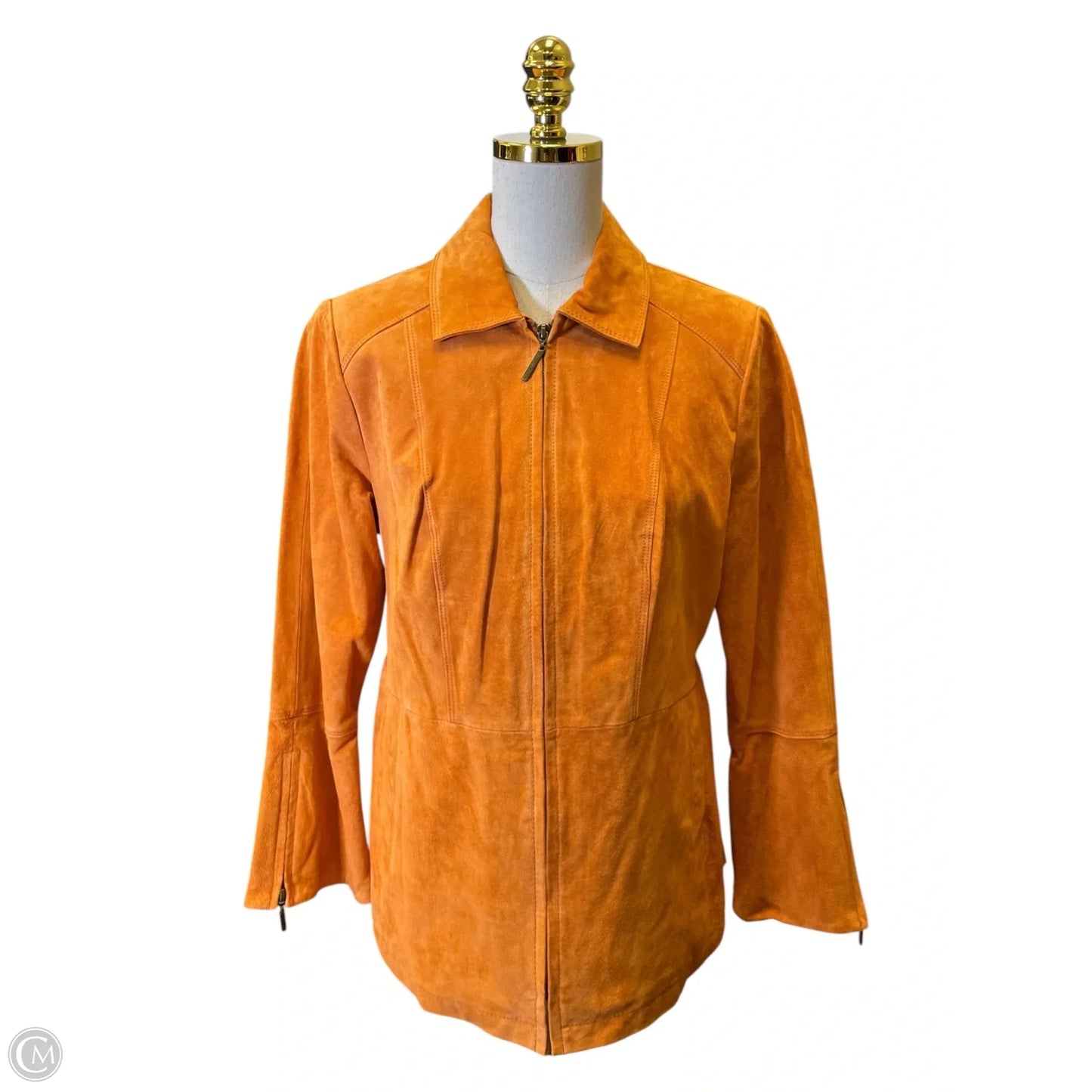Jacket Leather By Clothes Mentor In Orange, Size: M