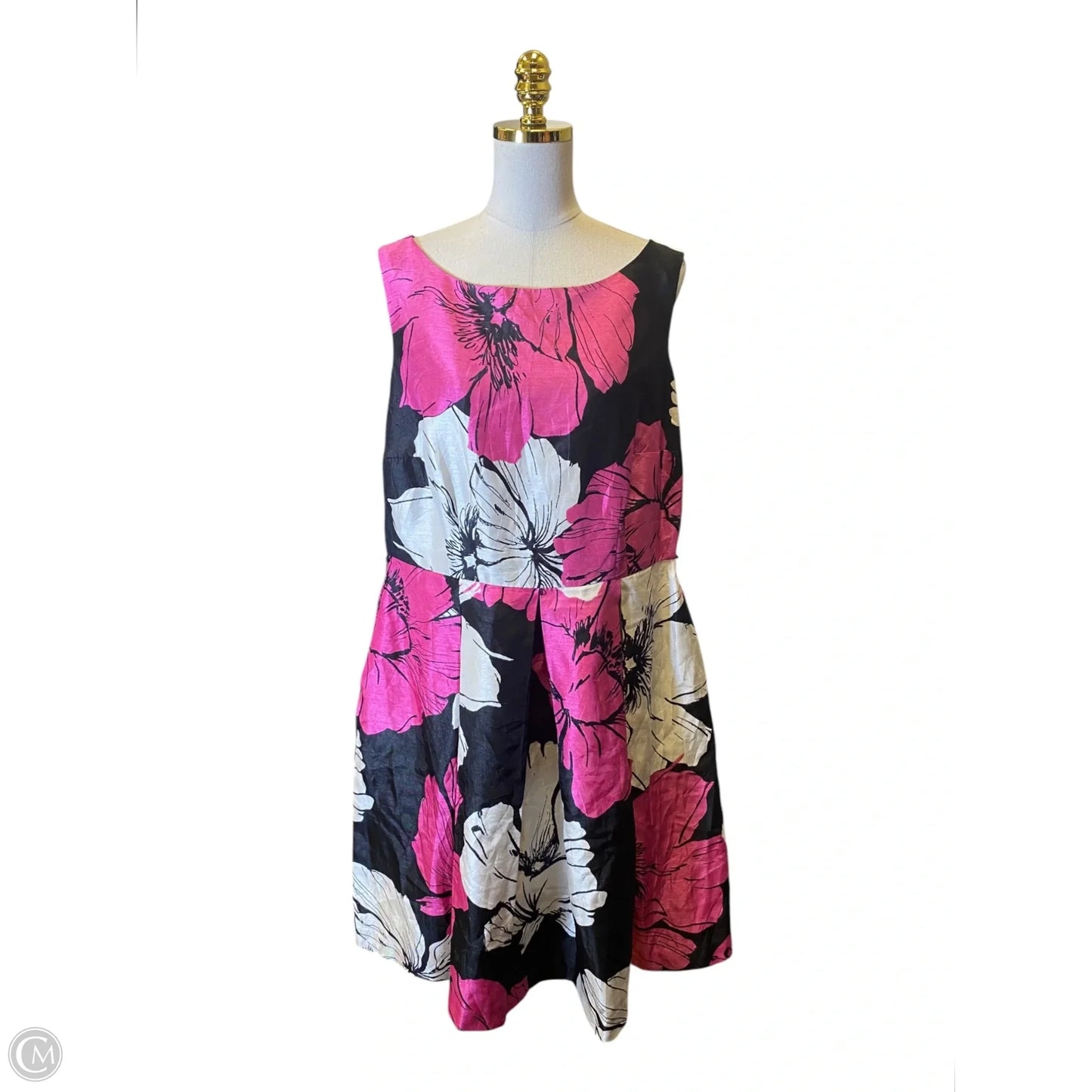 Dress Casual Midi By Clothes Mentor In Grey & Pink, Size: L