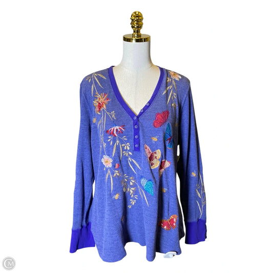 Top Long Sleeve By Johnny Was In Purple, Size: Xl