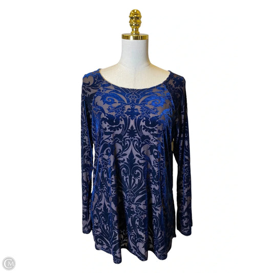 Blouse Long Sleeve By Karen Kane In Blue, Size: Xl