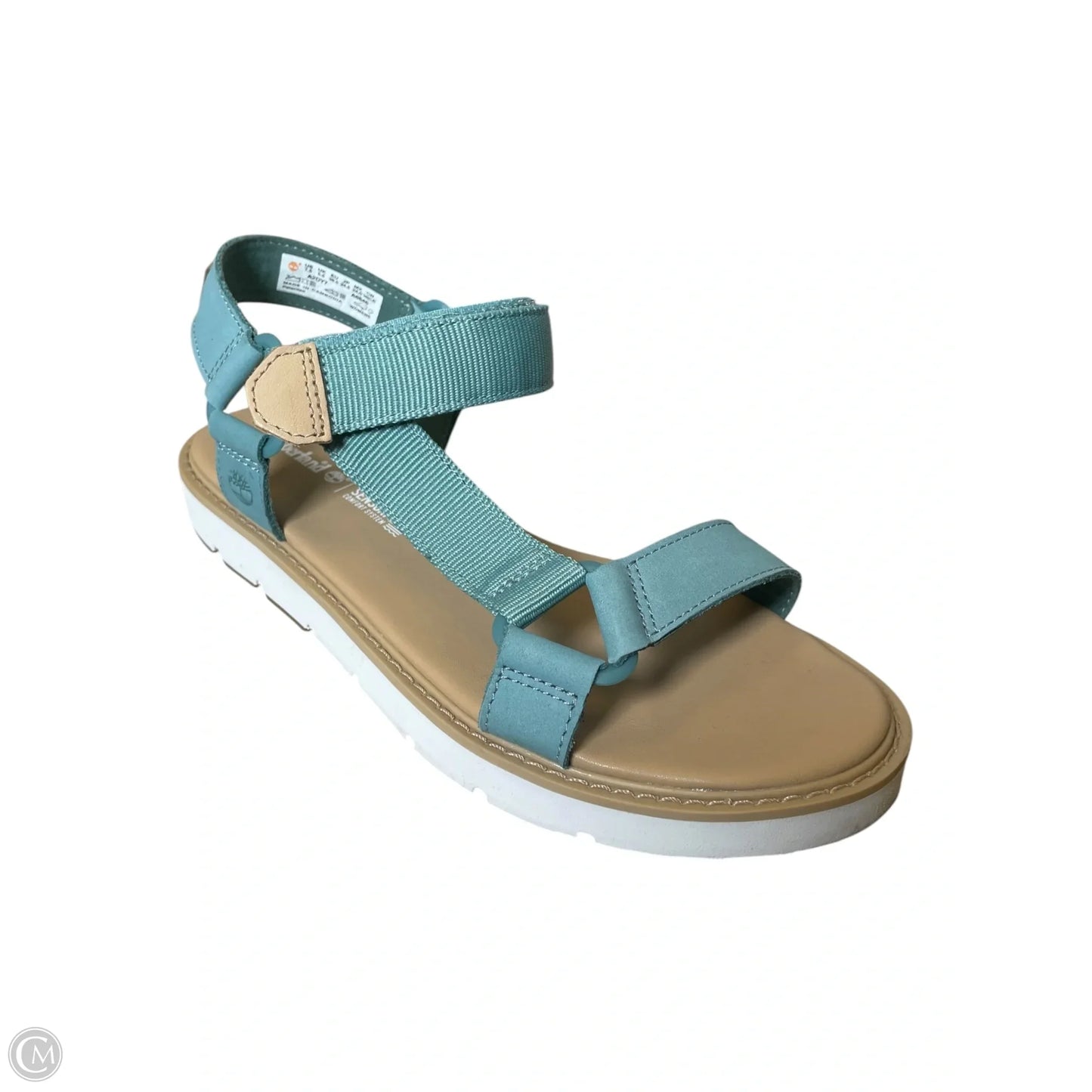 Sandals Flats By Timberland In Green & Tan, Size: 7.5