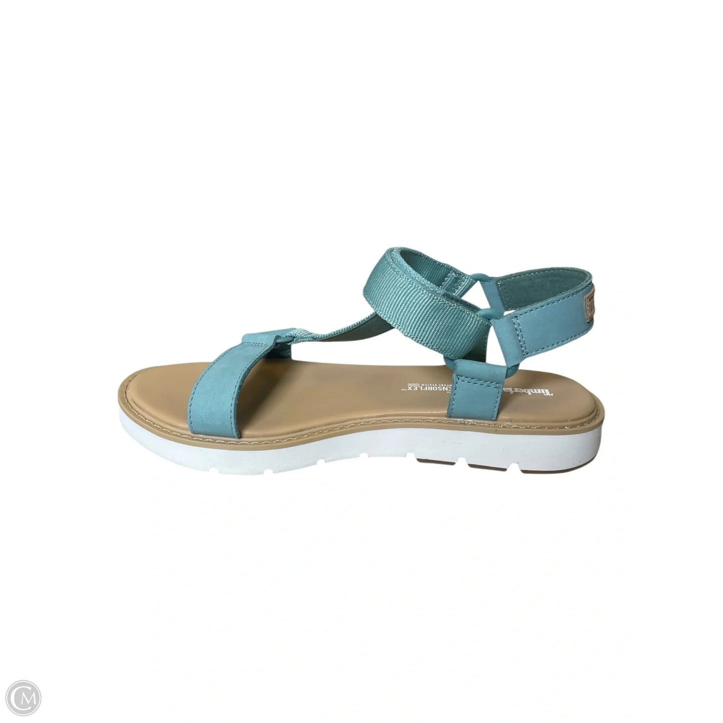 Sandals Flats By Timberland In Green & Tan, Size: 7.5