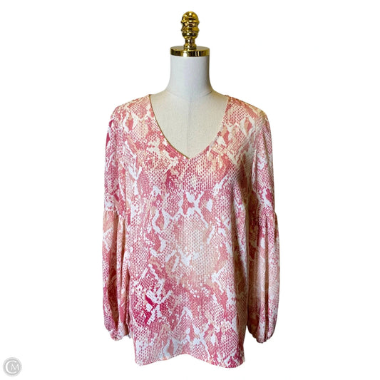 Blouse Long Sleeve By Cabi In Pink, Size: M