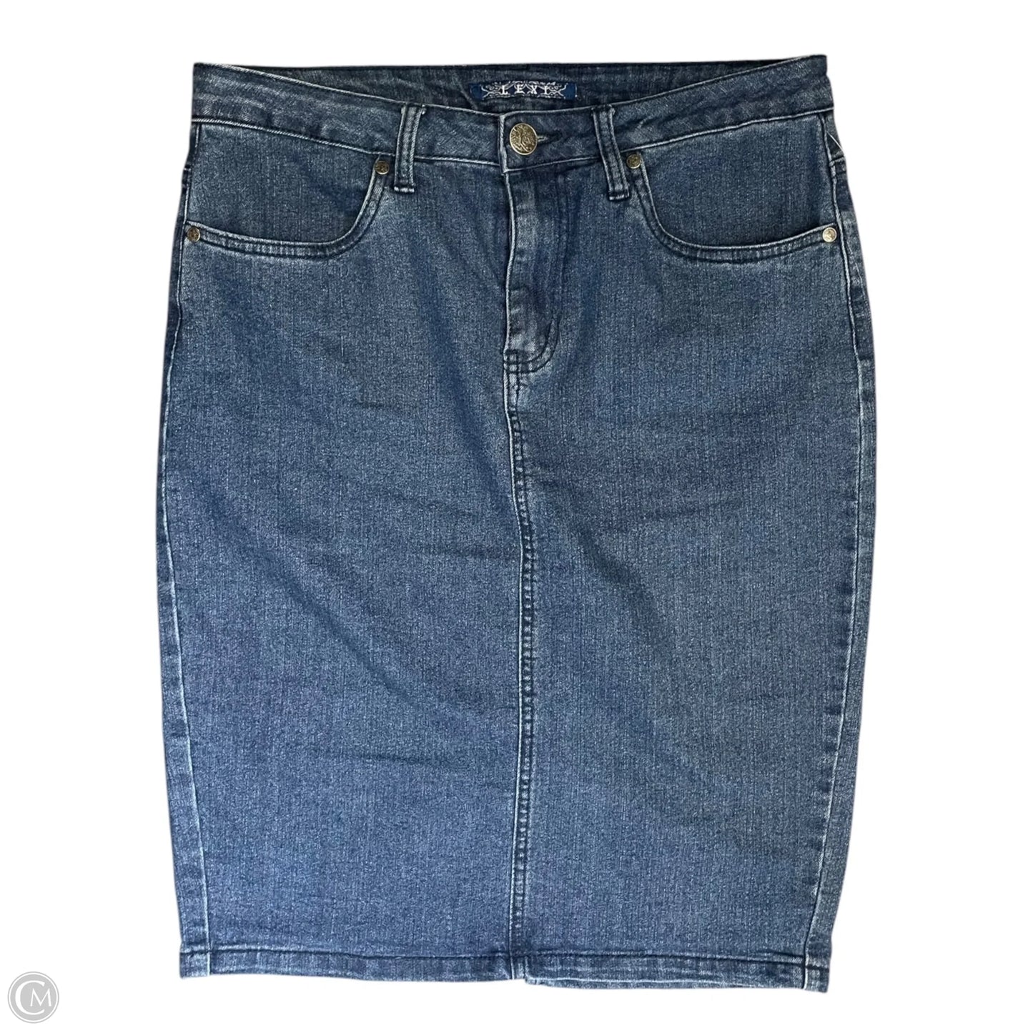 Skirt Midi By Clothes Mentor In Blue Denim, Size: 10