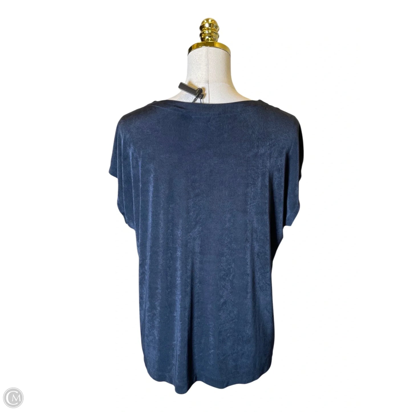 Sweater Short Sleeve By Chicos In Navy, Size: L