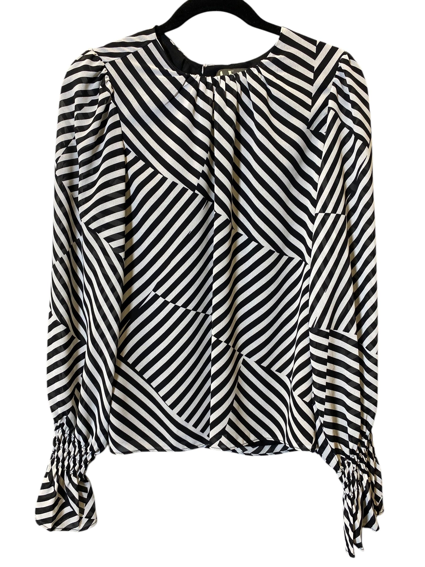 Top Long Sleeve By Worthington In Black & White, Size: L