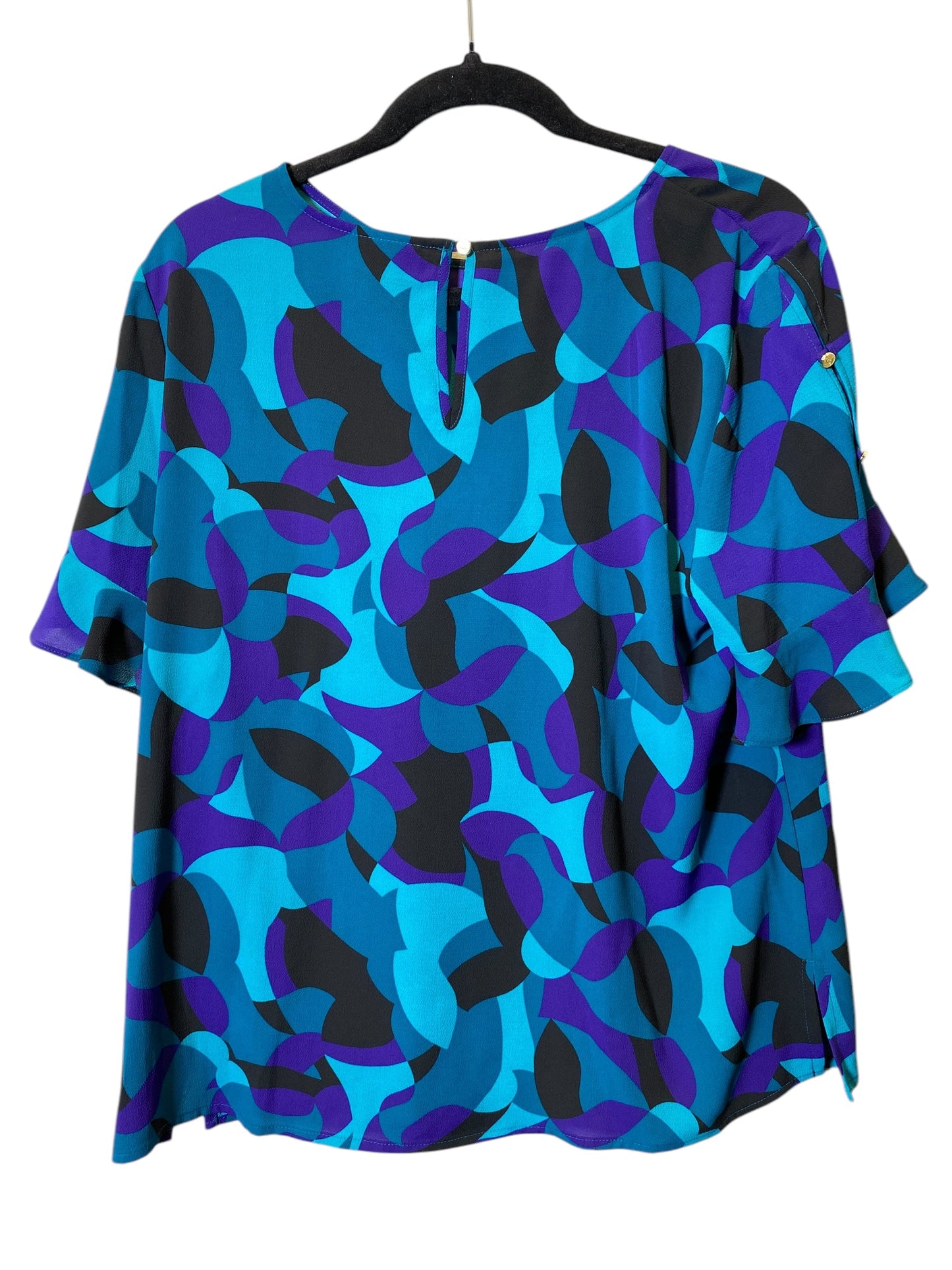 Top Short Sleeve By Liz Claiborne In Blue & Purple, Size: L