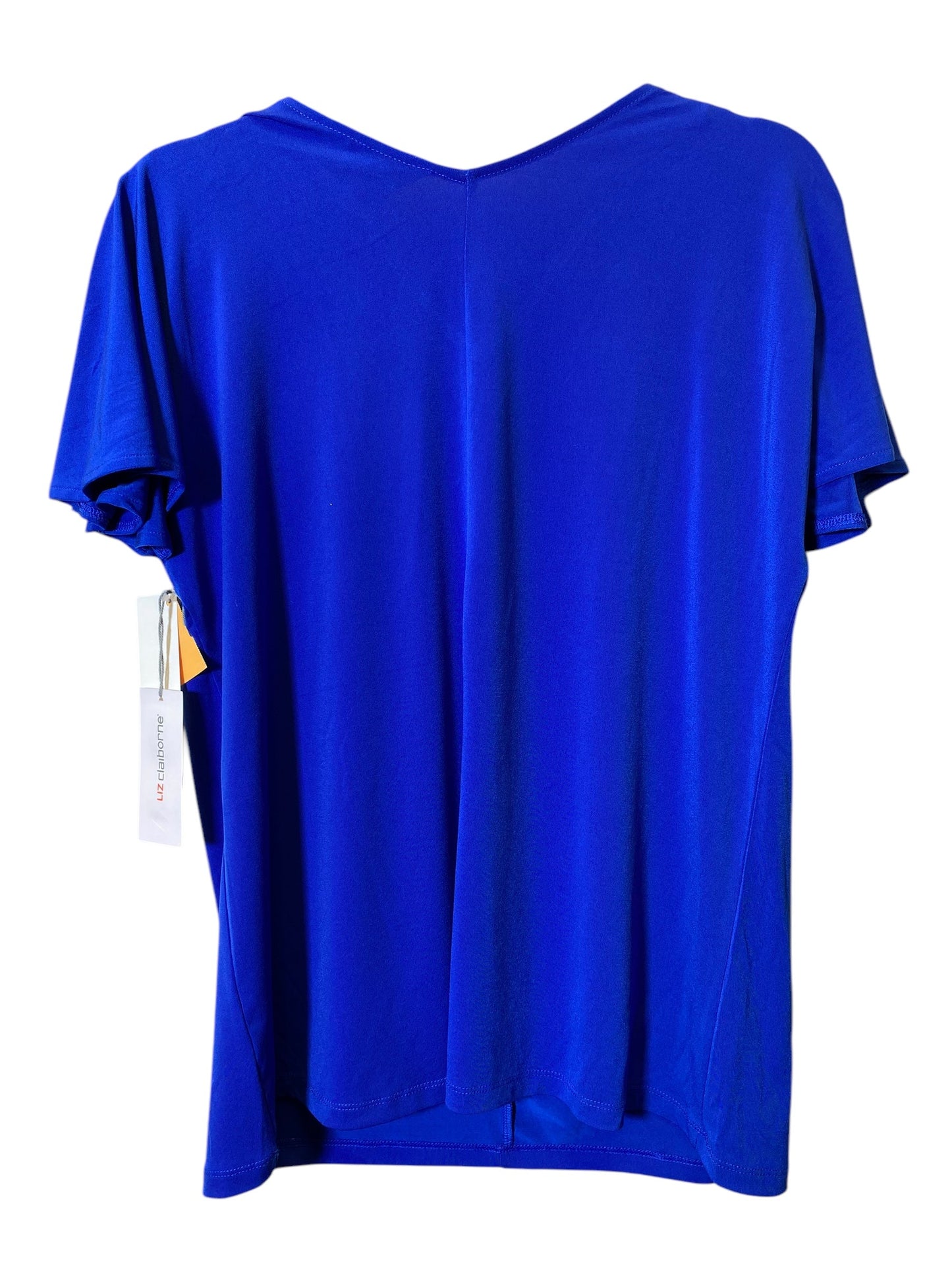 Top Short Sleeve By Liz Claiborne In Blue, Size: L