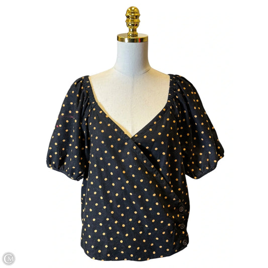 Blouse Short Sleeve By Madewell In Polkadot Pattern, Size: L