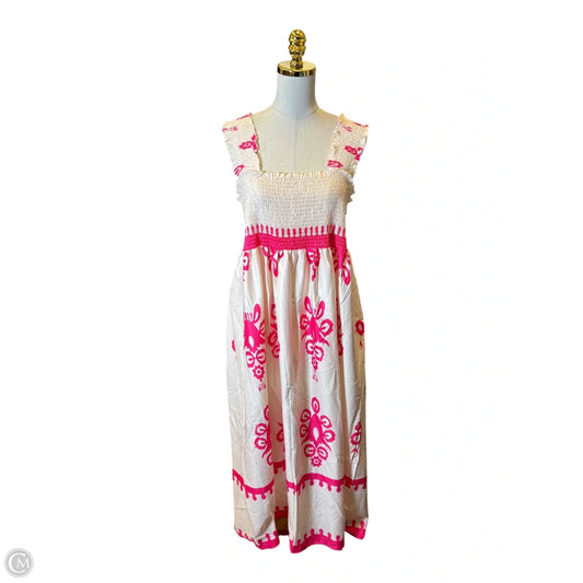 Dress Casual Maxi By Clothes Mentor In Cream & Pink, Size: Xl