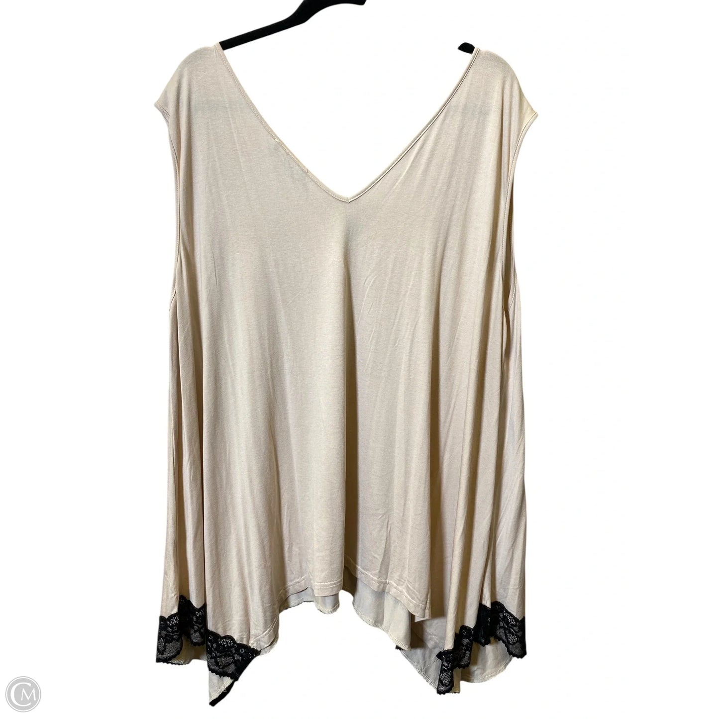 Top Sleeveless By Suzanne Betro In Black & Pink, Size: 4x