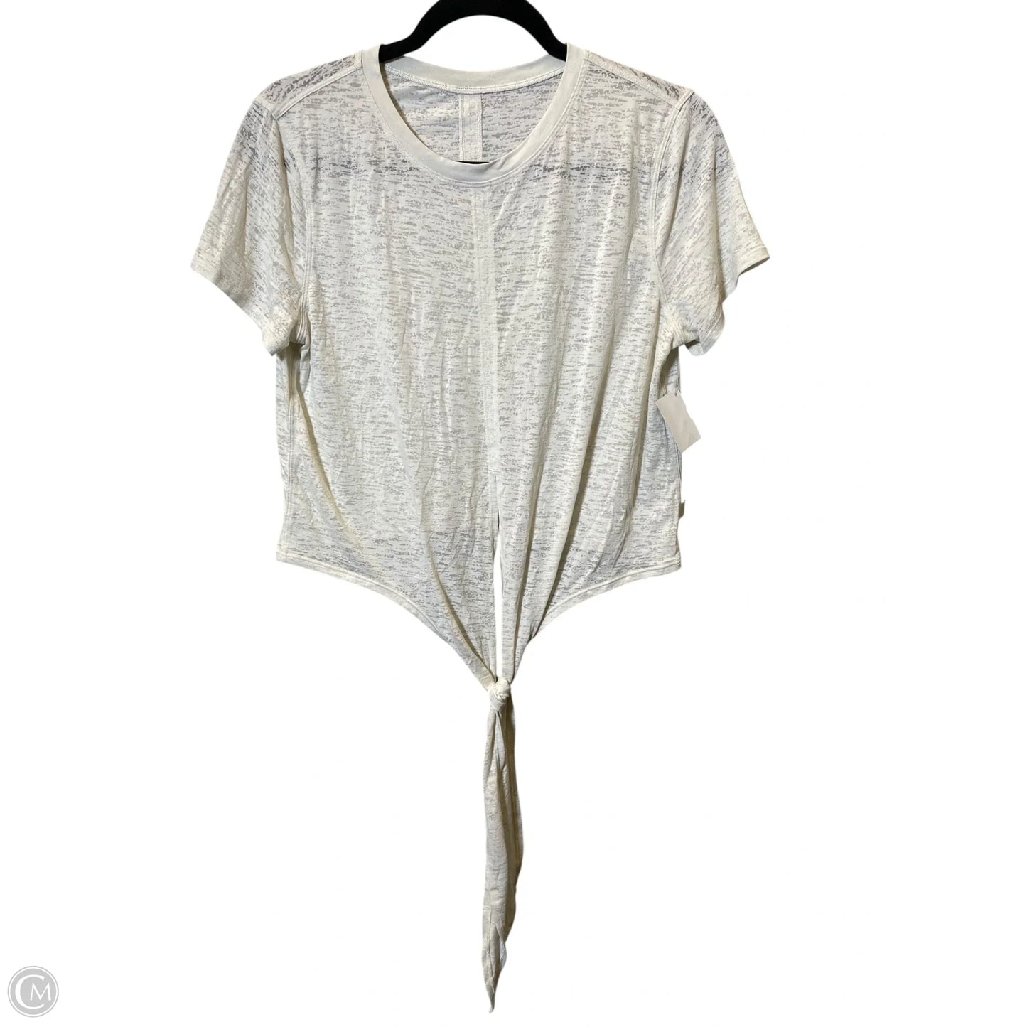 Athletic Top Short Sleeve By Lululemon In Cream, Size: S