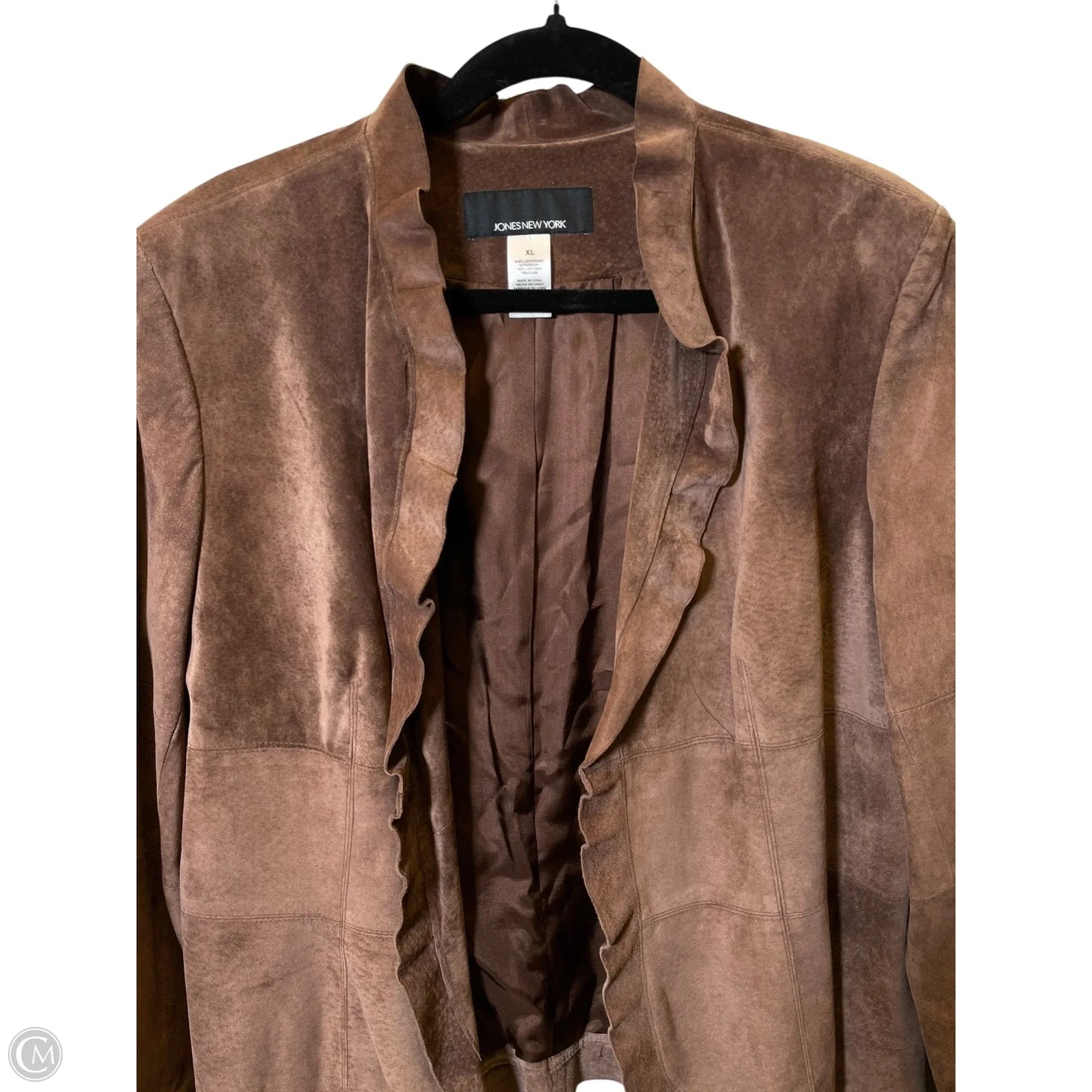 Jacket Leather By Jones New York In Brown, Size: Xl
