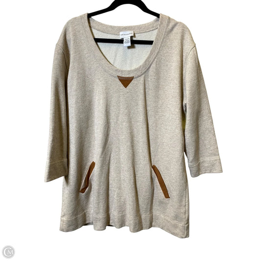 Sweater By Soft Surroundings In Brown & Tan, Size: L