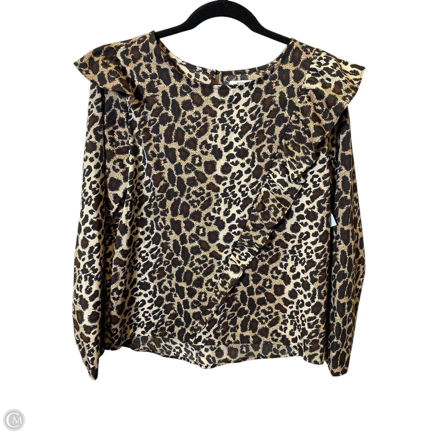 Blouse Long Sleeve By Kensie In Animal Print, Size: M